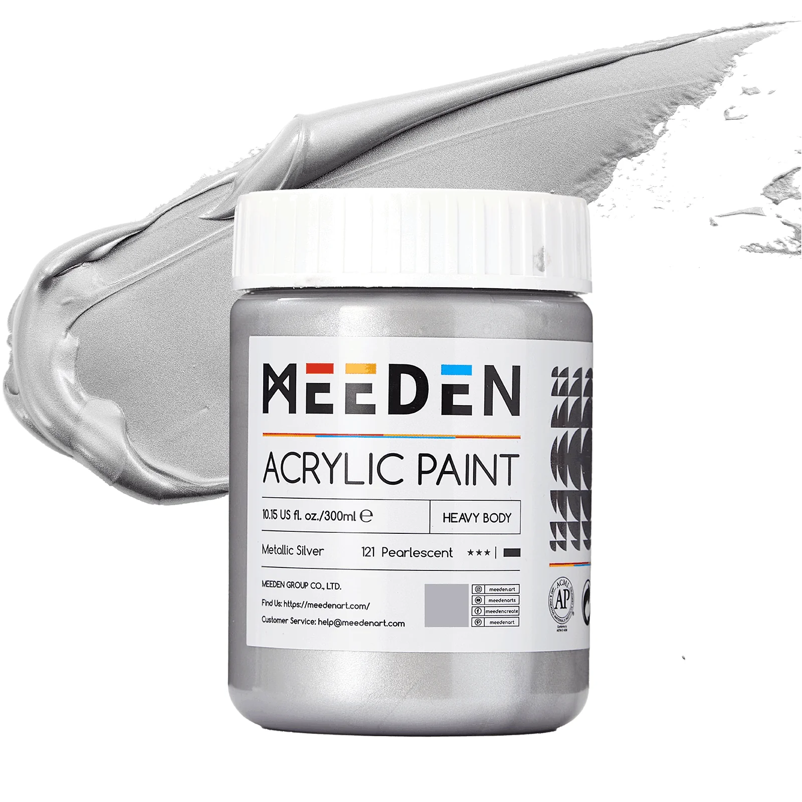 MEEDN Silver Metallic Acrylic Paint, 300ml - Image 4