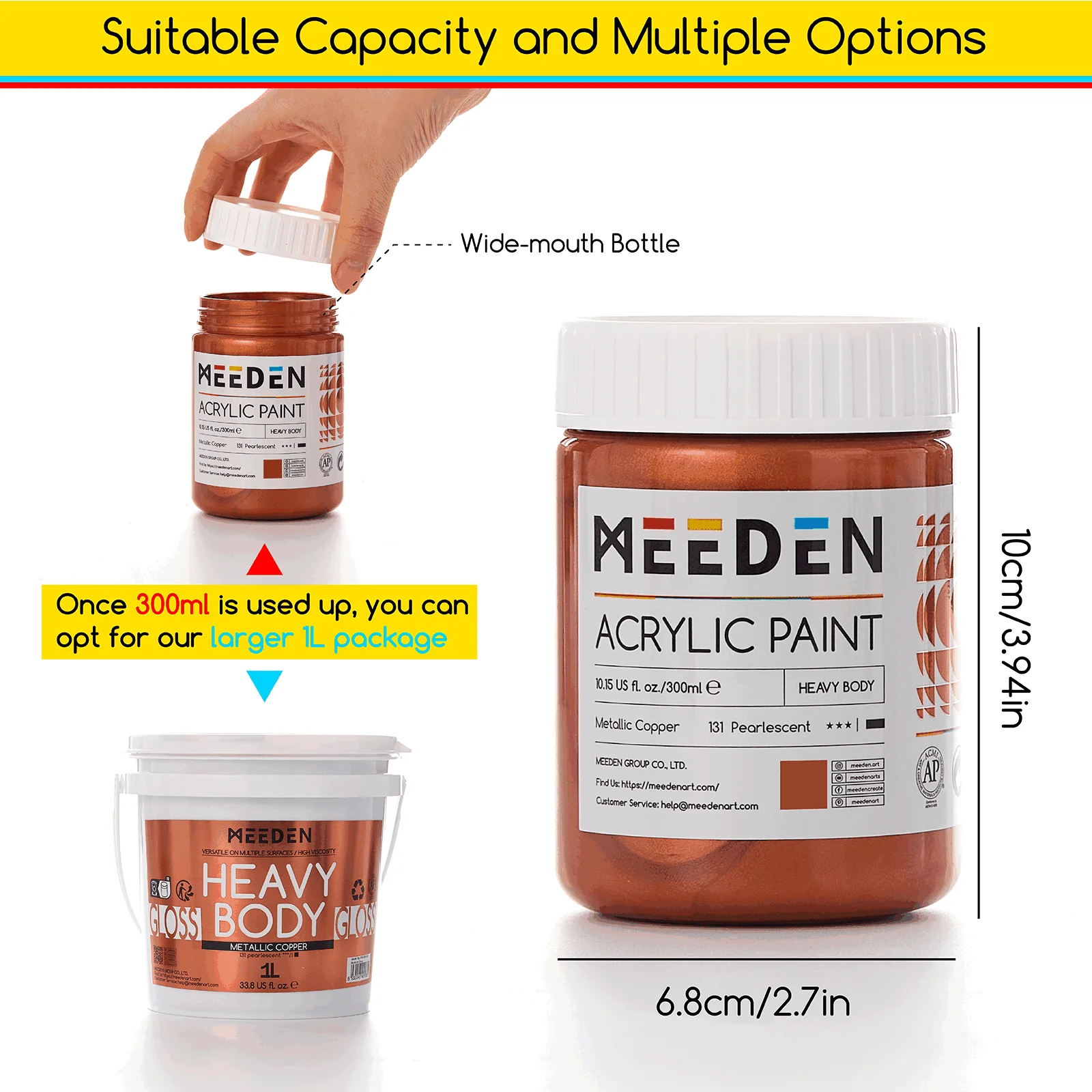 MEEDN Silver Metallic Acrylic Paint, 300ml - Image 8