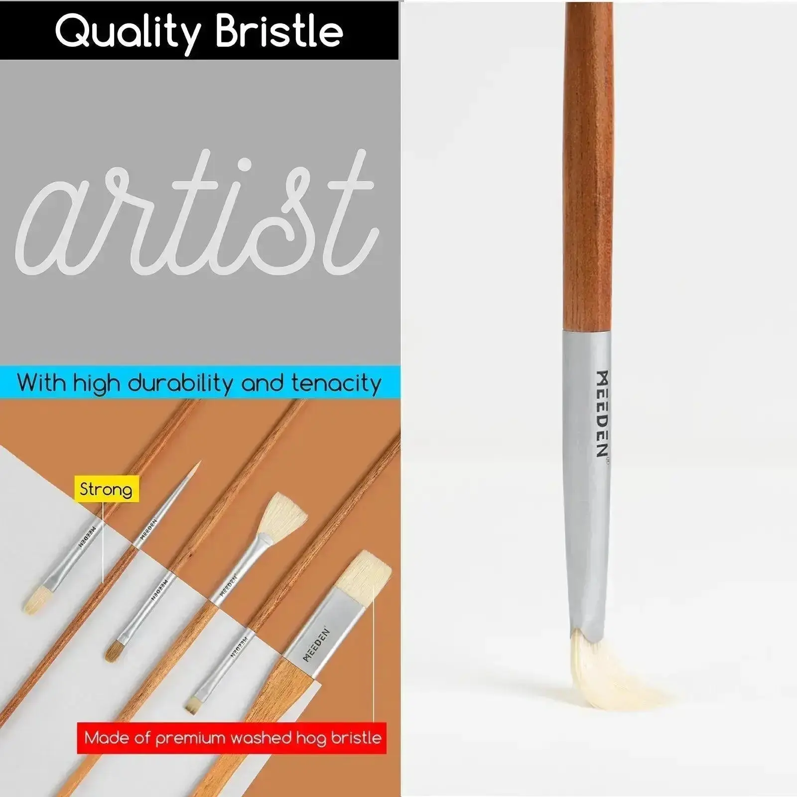 MEEDEN Professional 10 Pcs Oil Paint Brush Set - Image 4