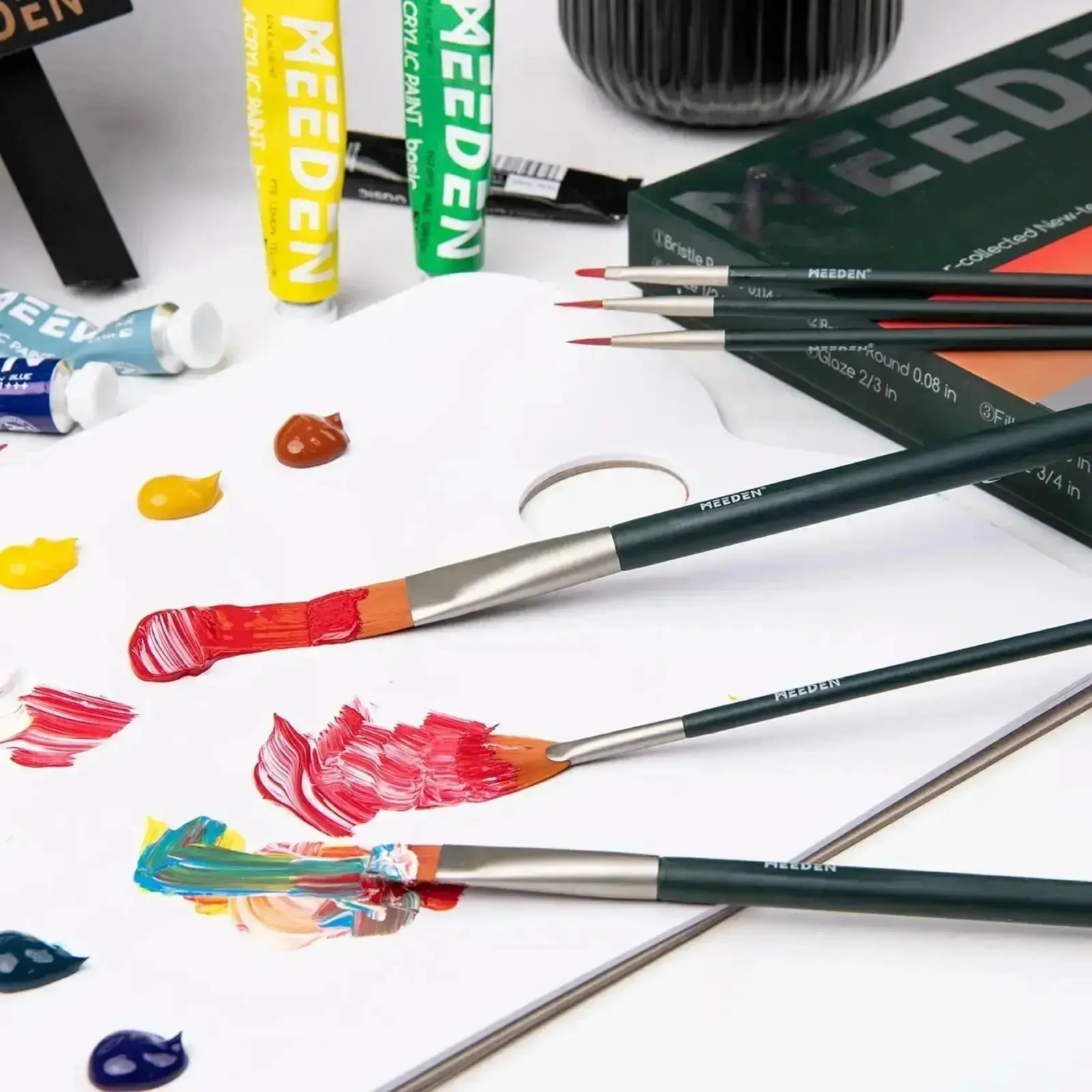 MEEDEN Acrylic Paint Brushes, 10 Pieces - Image 7
