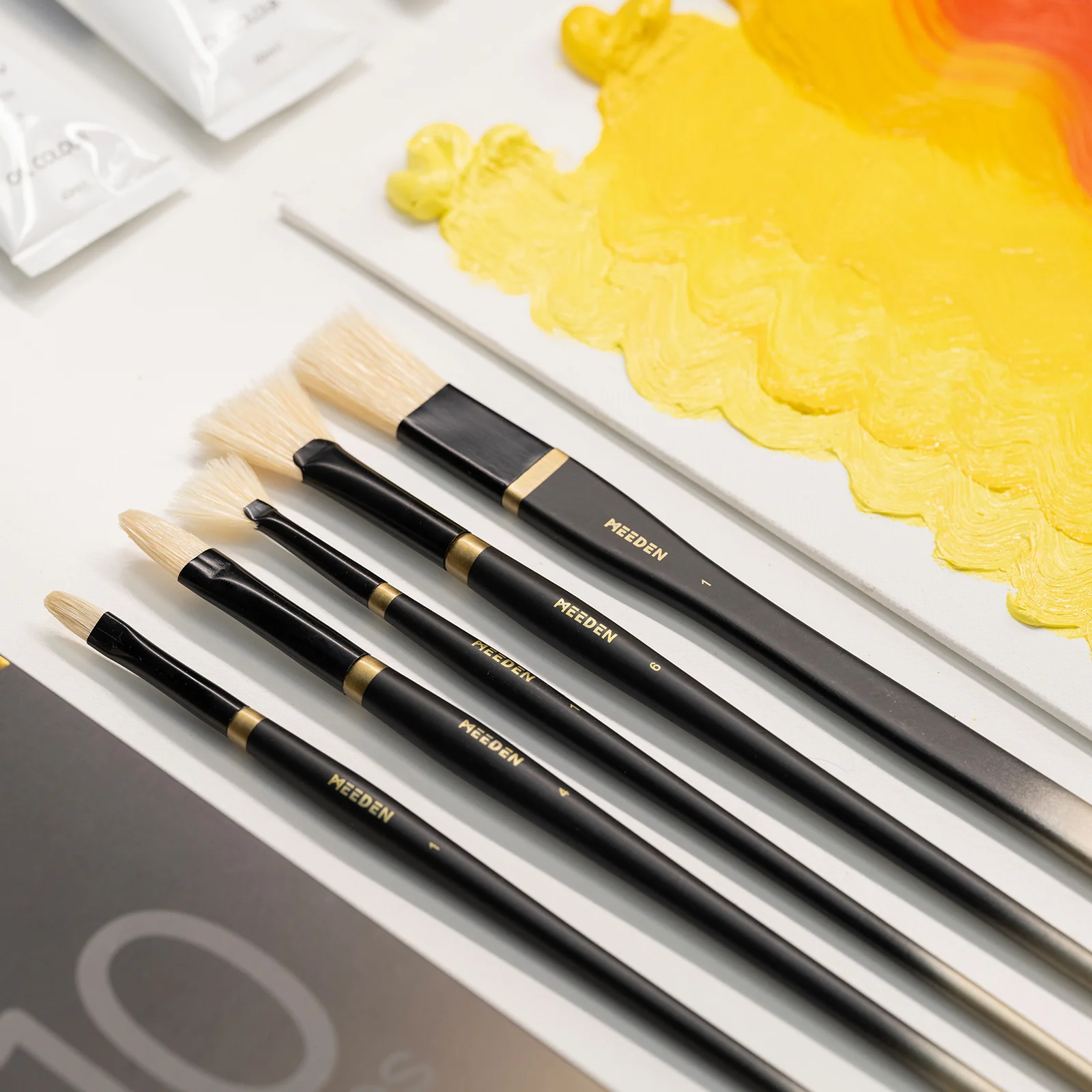 MEEDEN Oil Paint Brush Set of 10 - Image 6
