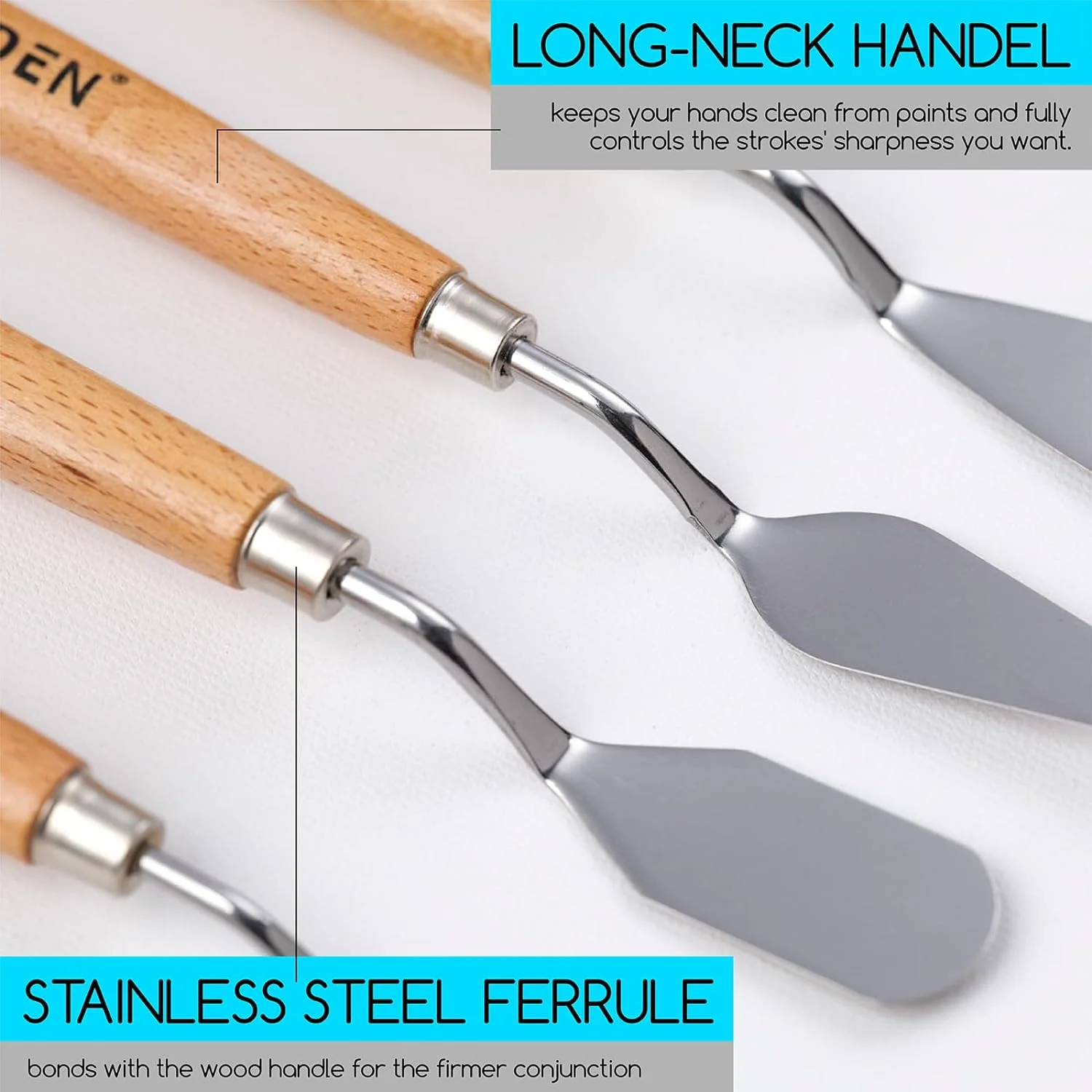 MEEDEN Artist Stainless Steel Palette Knife, 5 Pcs Set - Image 3