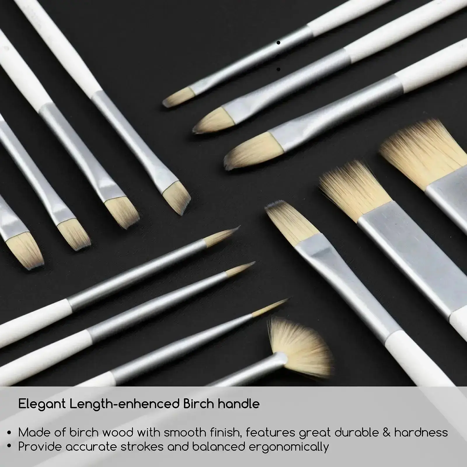 MEEDEN Acrylic Paint Brush Set of 15 Pcs - Image 4