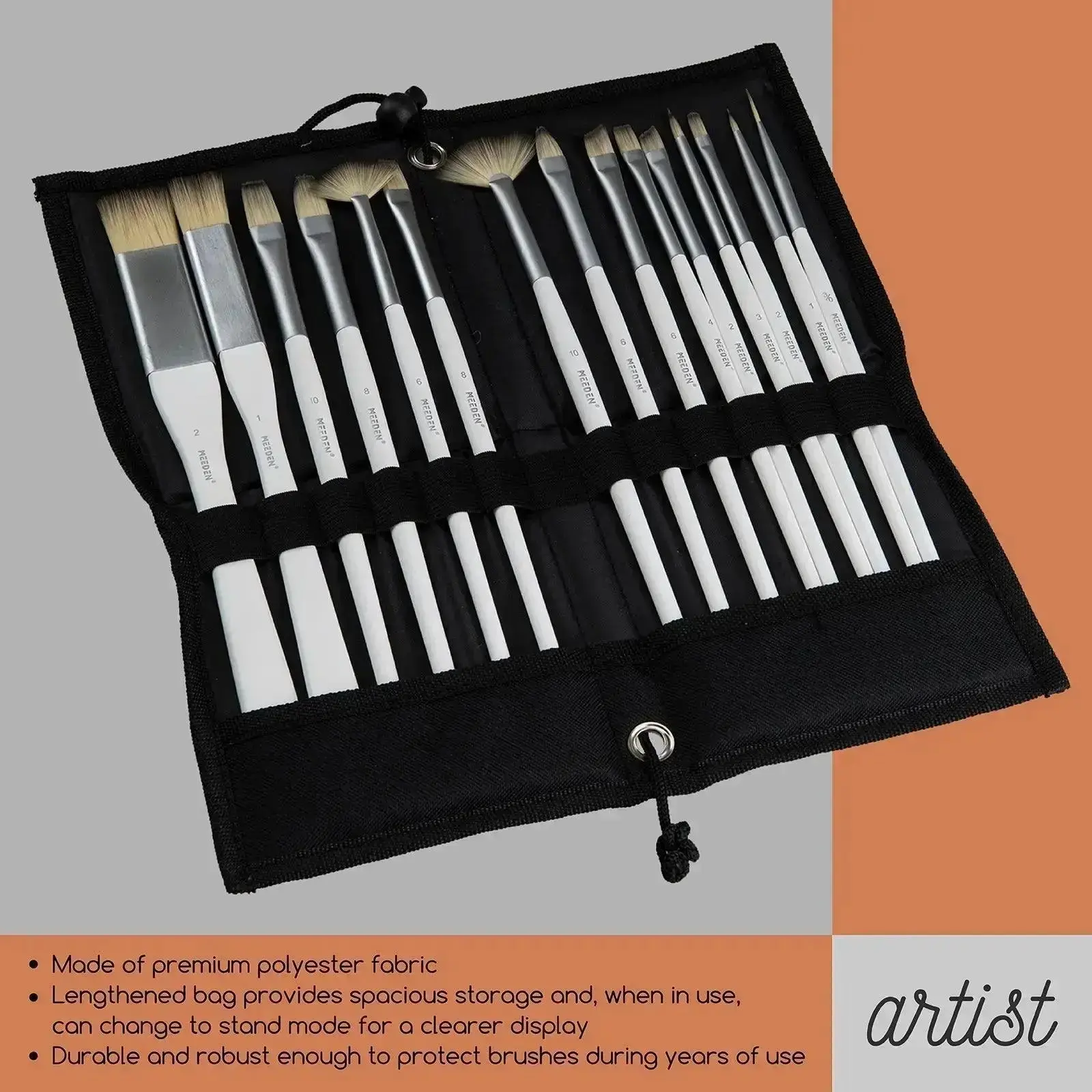 MEEDEN Acrylic Paint Brush Set of 15 Pcs - Image 5