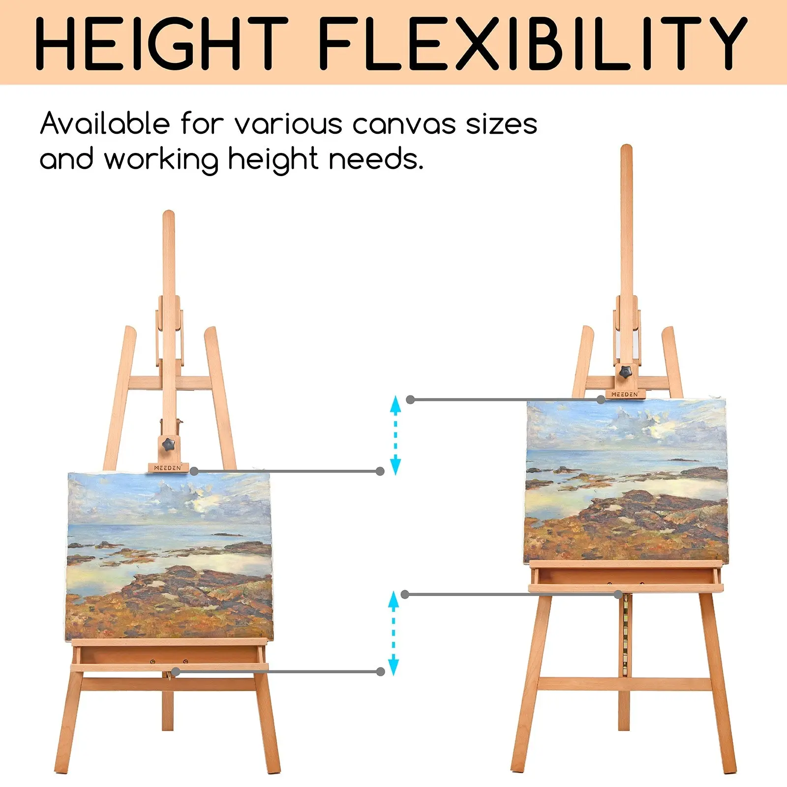 MEEDEN Large A-Frame Adjustable Artist Easel Stand-W09B - Image 10