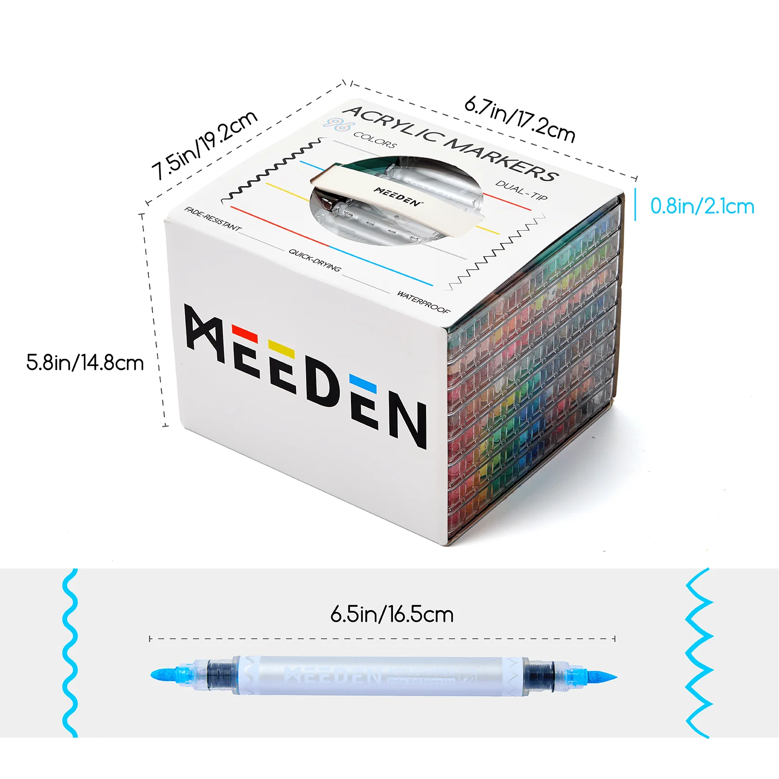 MEEDEN Artist Dual Tip Acrylic Paint Markers – 48 /72 / 96 / 120 Colors - Image 14