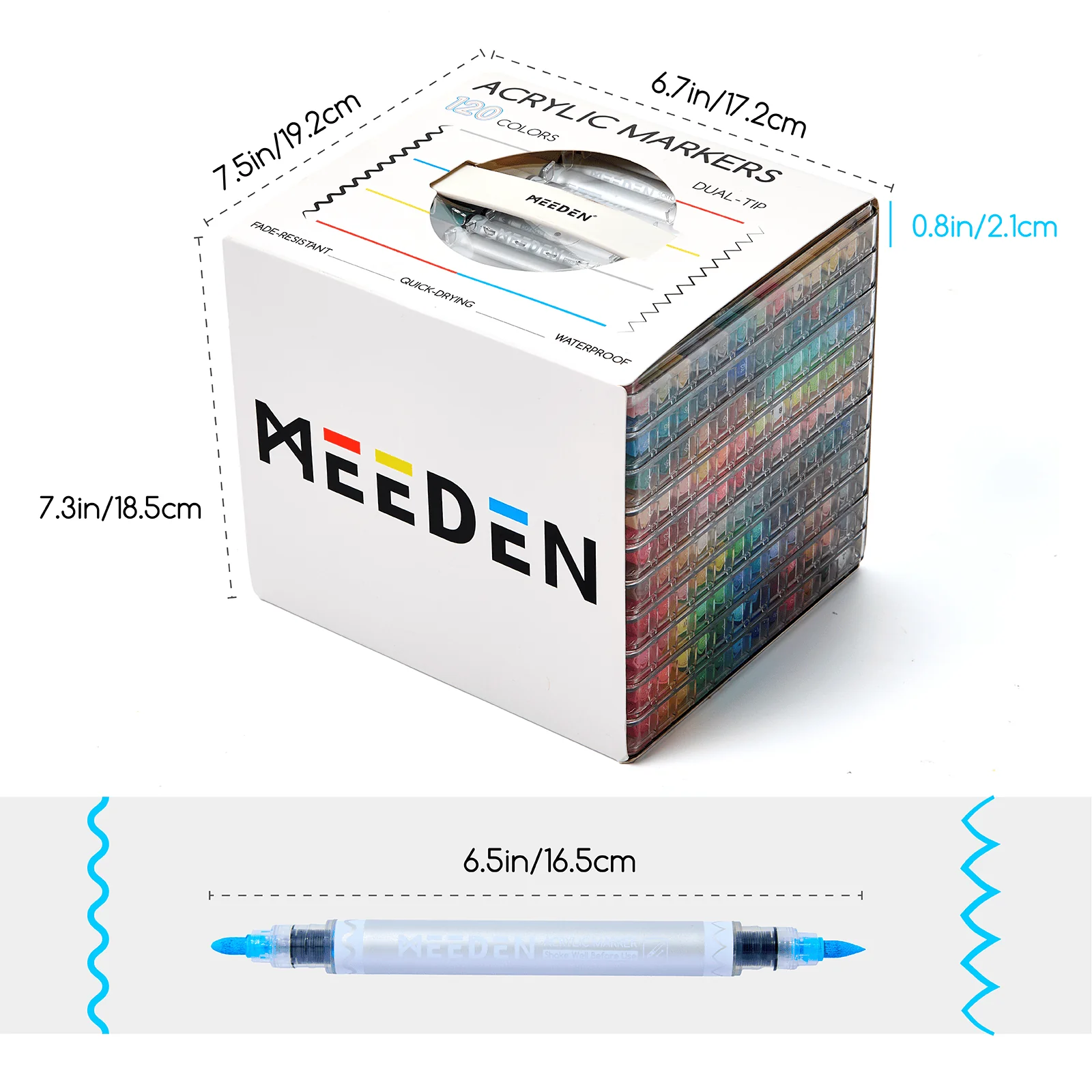 MEEDEN Artist Dual Tip Acrylic Paint Markers – 48 /72 / 96 / 120 Colors - Image 17
