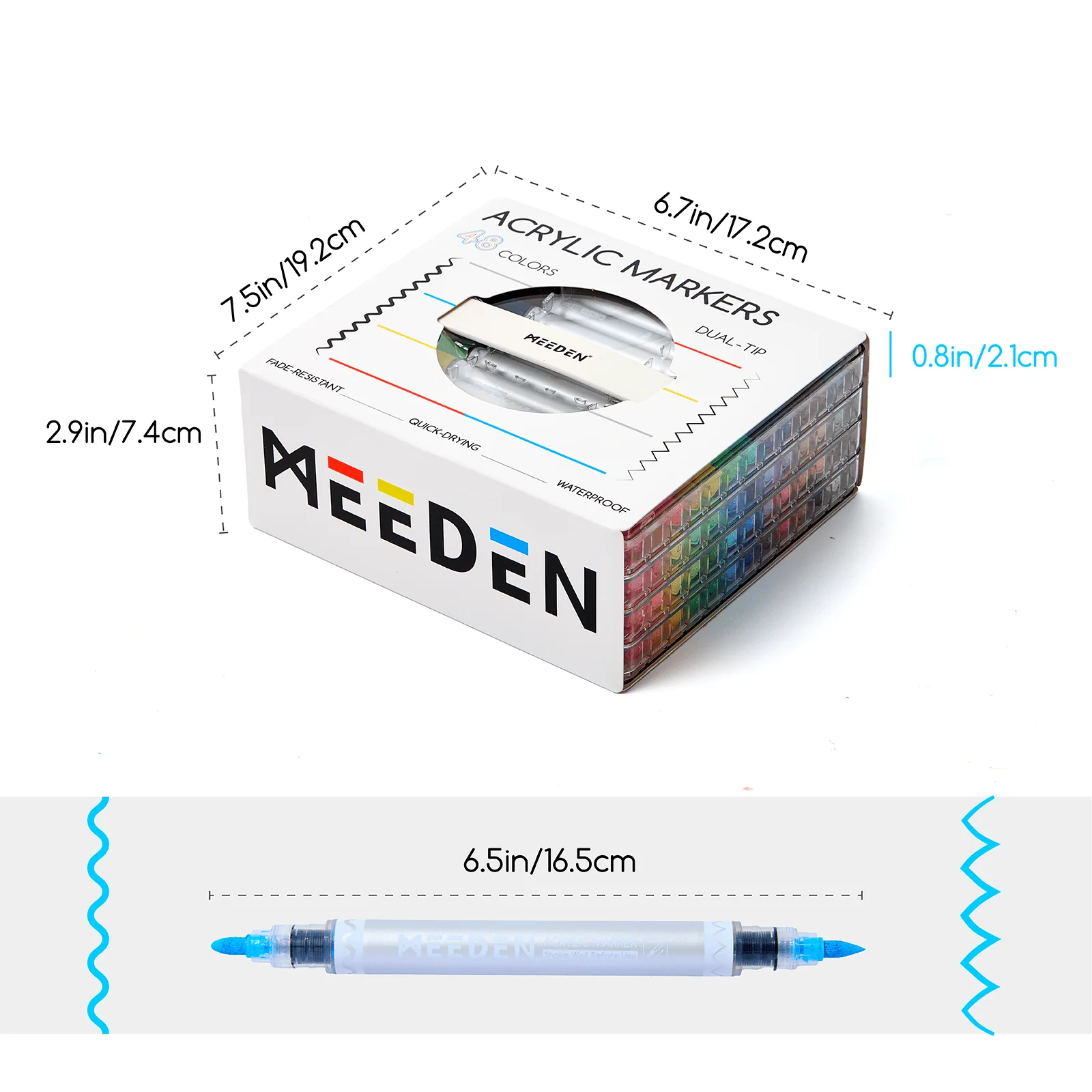 MEEDEN Artist Dual Tip Acrylic Paint Markers – 48 /72 / 96 / 120 Colors - Image 3