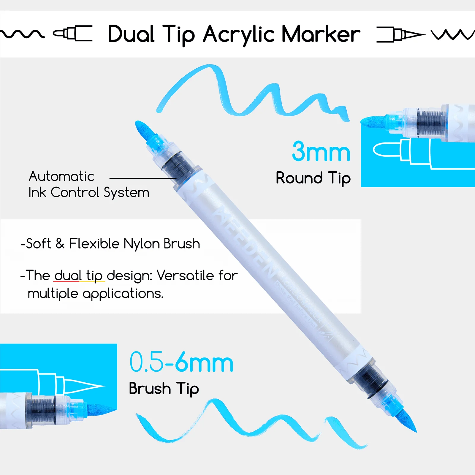 MEEDEN Artist Dual Tip Acrylic Paint Markers – 48 /72 / 96 / 120 Colors - Image 4