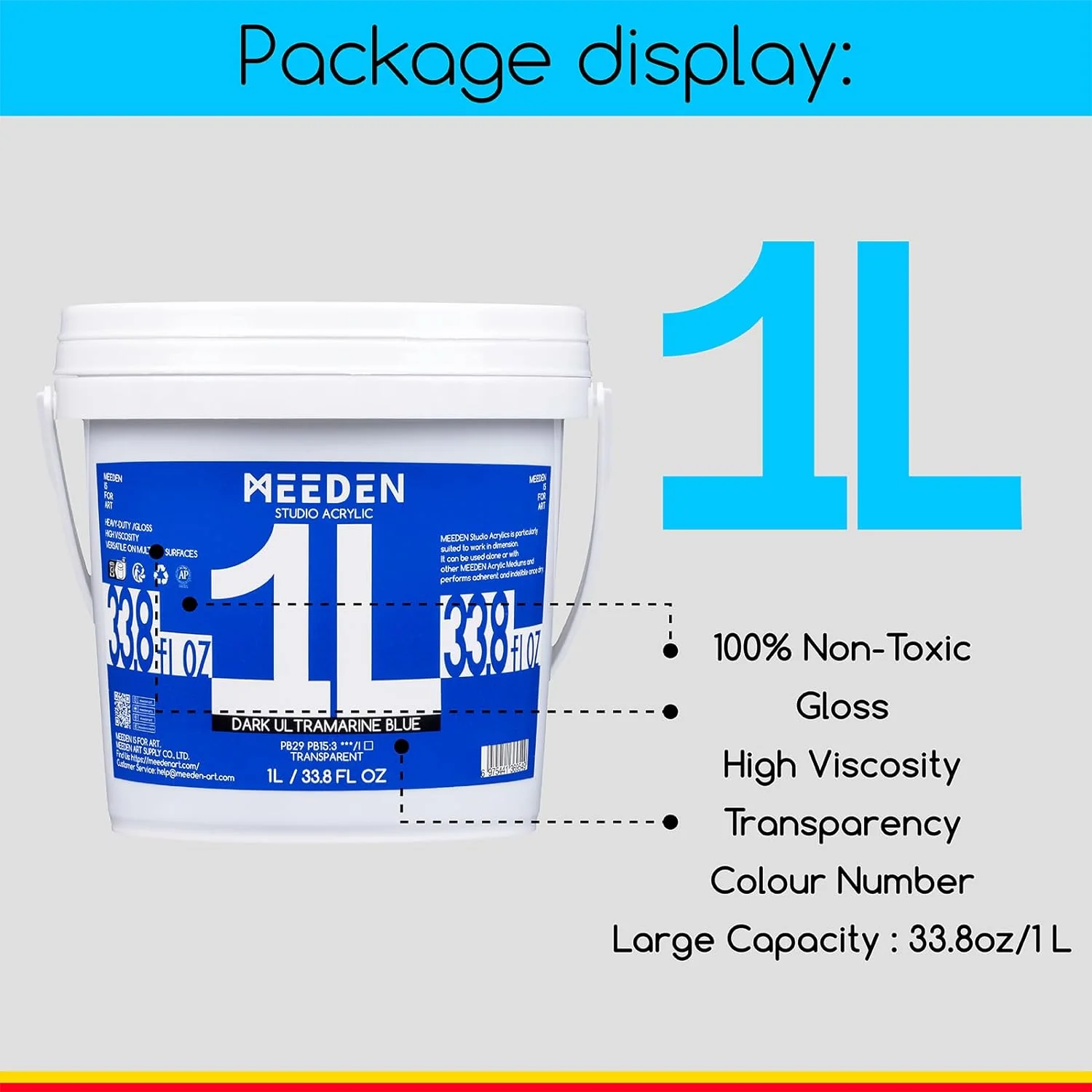 MEEDEN Studio Acrylic Paint,  1 L / 33.8 oz - Image 4