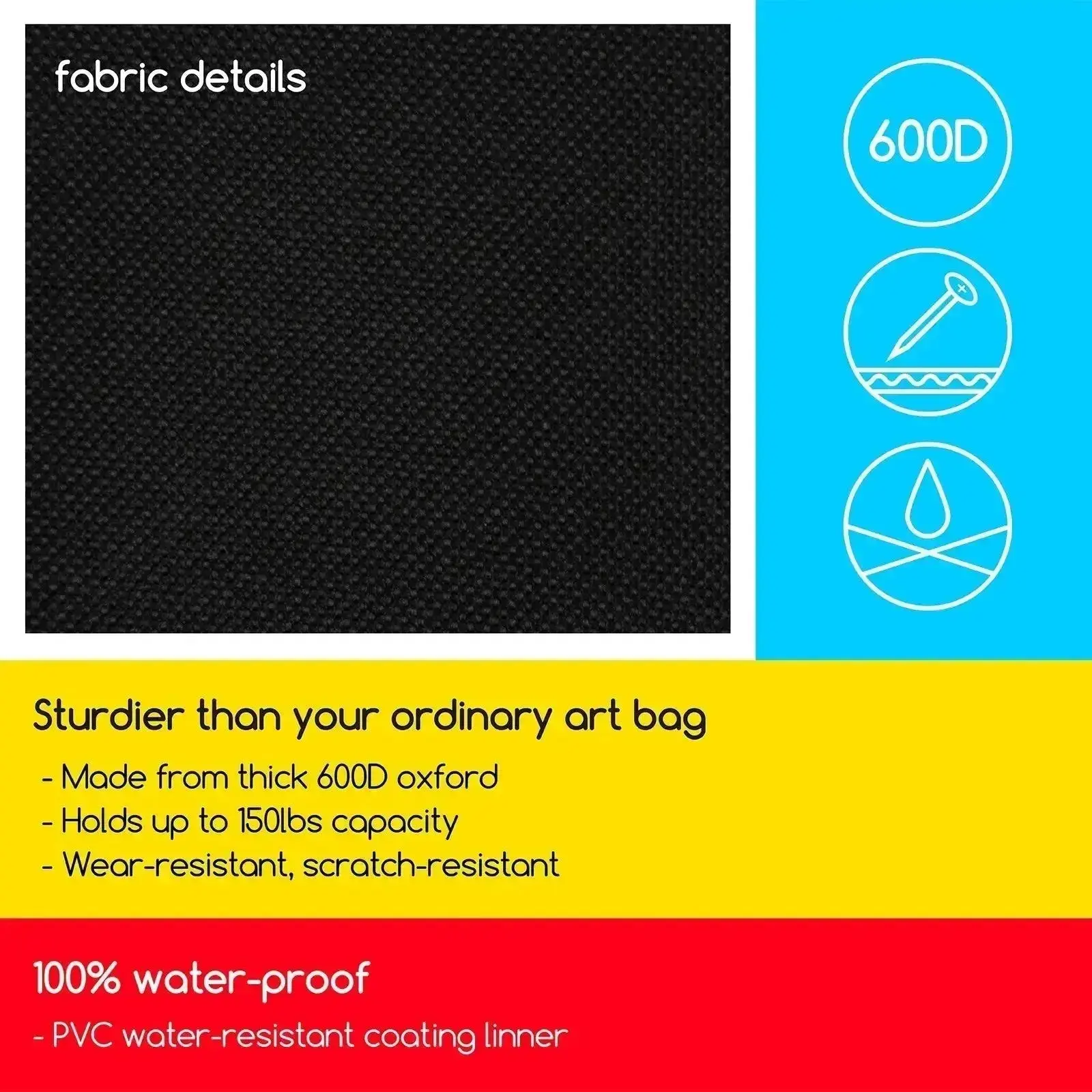 MEEDEN Studio Art Portfolio Case with 6 Pockets, 24" x 29" - Image 6