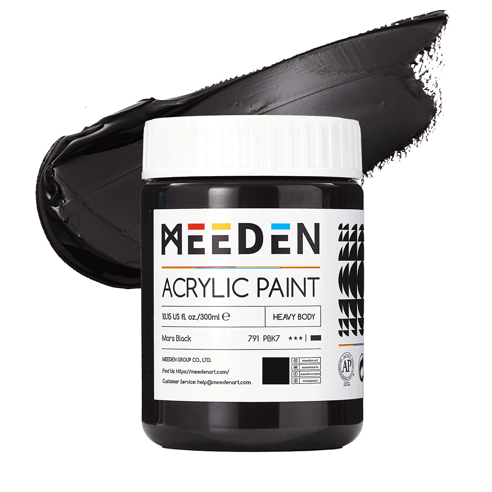MEEDEN Black and White  Heavy Body Acrylic Paint, 300ml/10oz, 2 Jars - Image 3