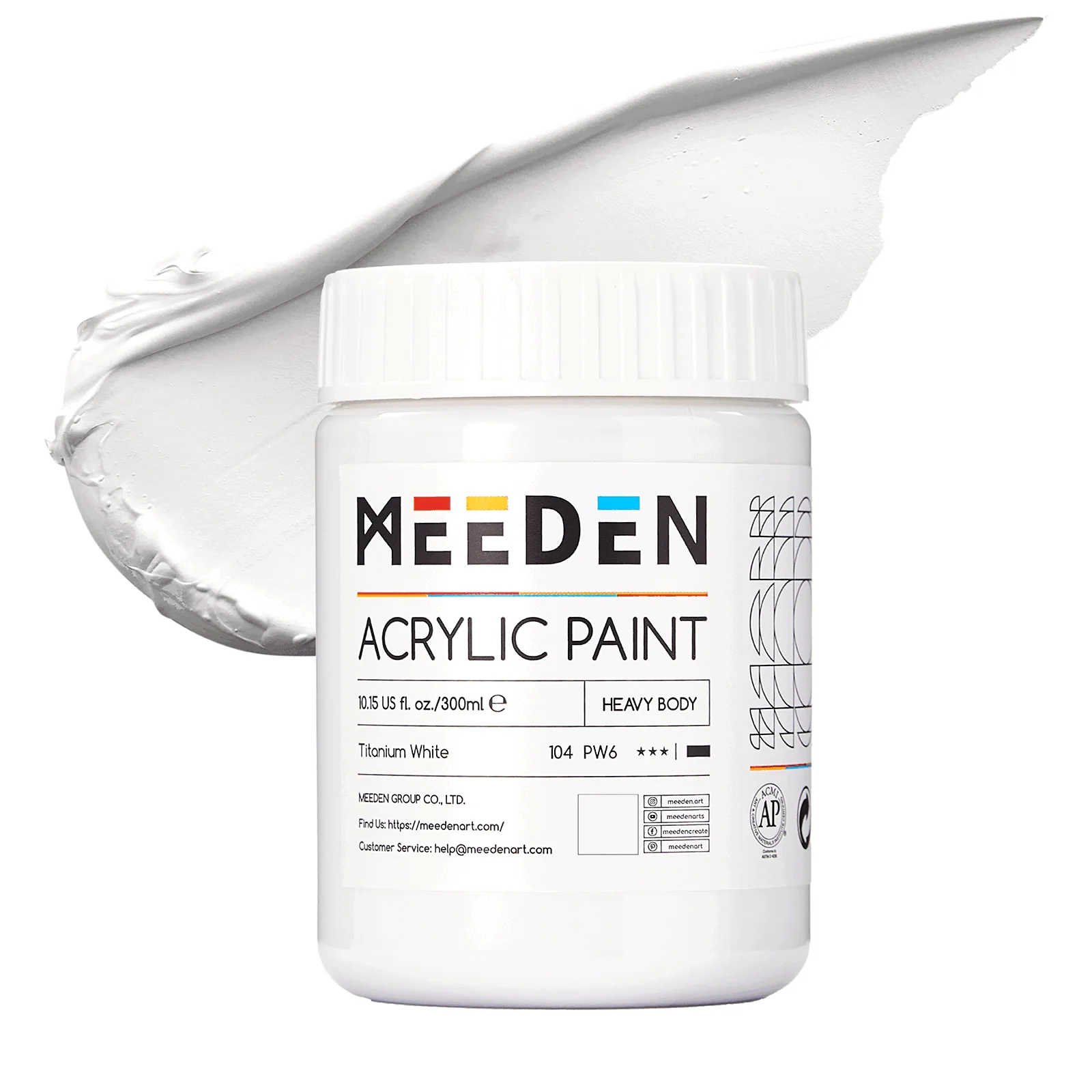 MEEDEN Black and White  Heavy Body Acrylic Paint, 300ml/10oz, 2 Jars - Image 4