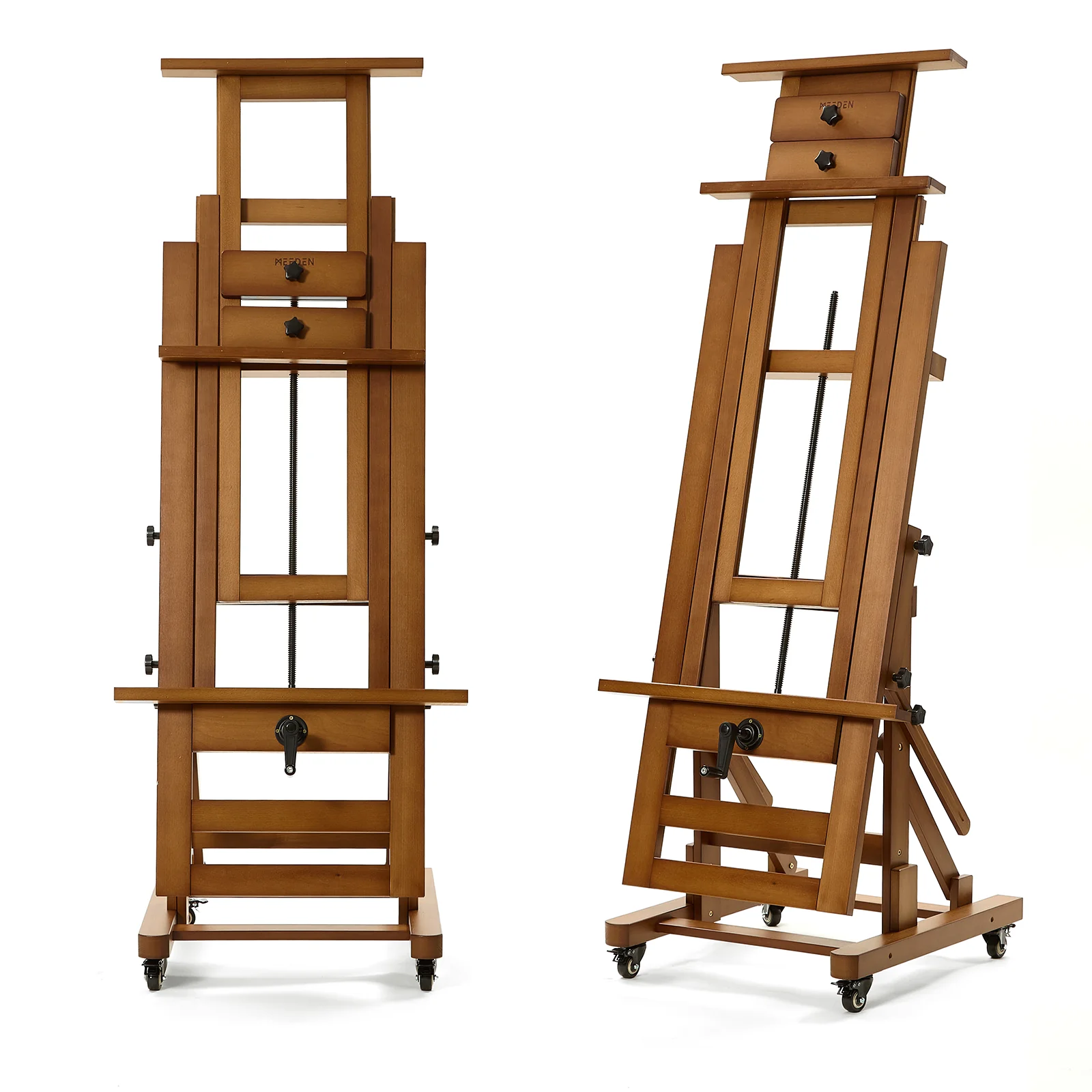 MEEDEN Deluxe Studio Large Rocker Crank Heavy Duty Artist Easel-DHJ-12, Walnut - Image 3