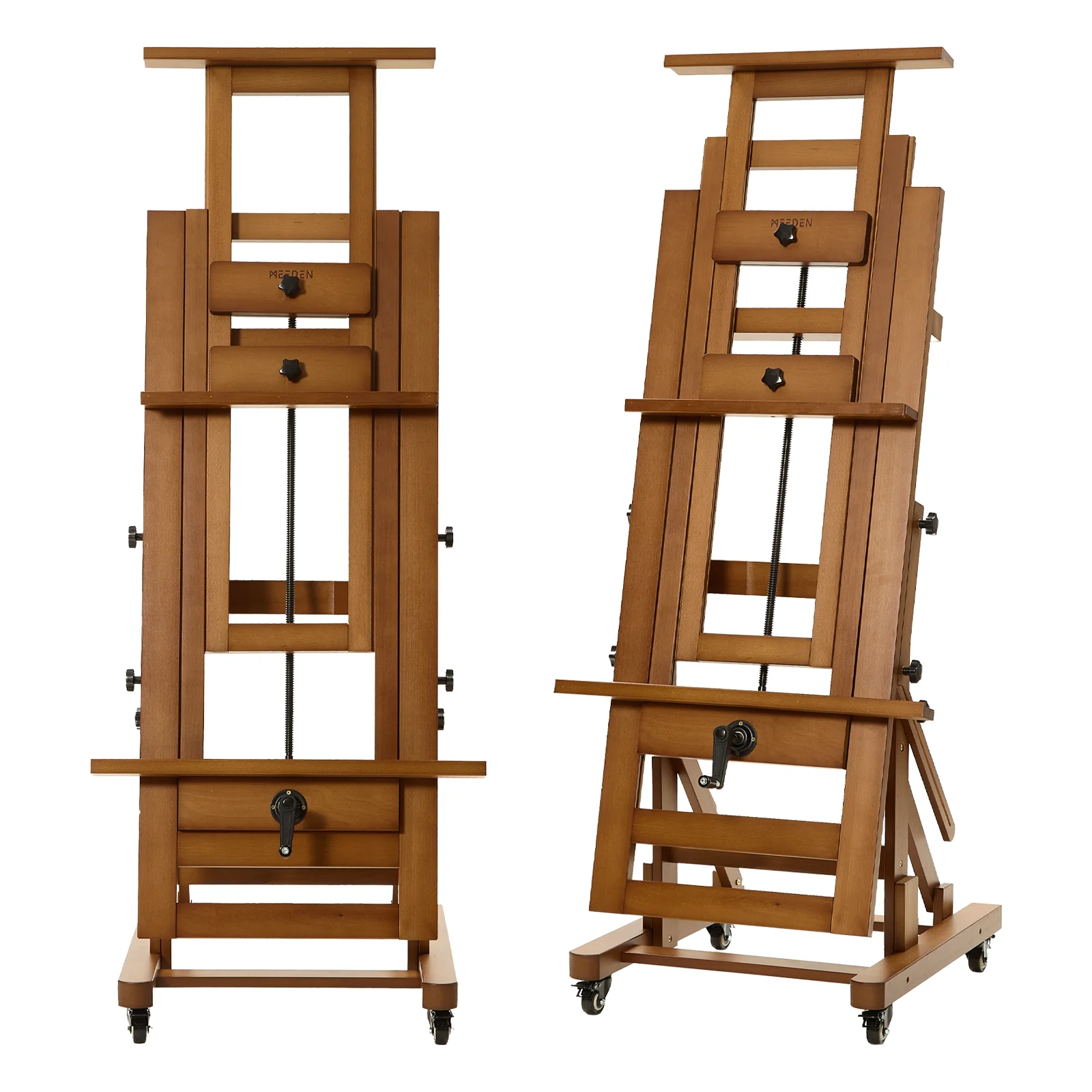 MEEDEN Deluxe Studio Large Rocker Crank Heavy Duty Artist Easel-DHJ-12, Walnut - Image 4