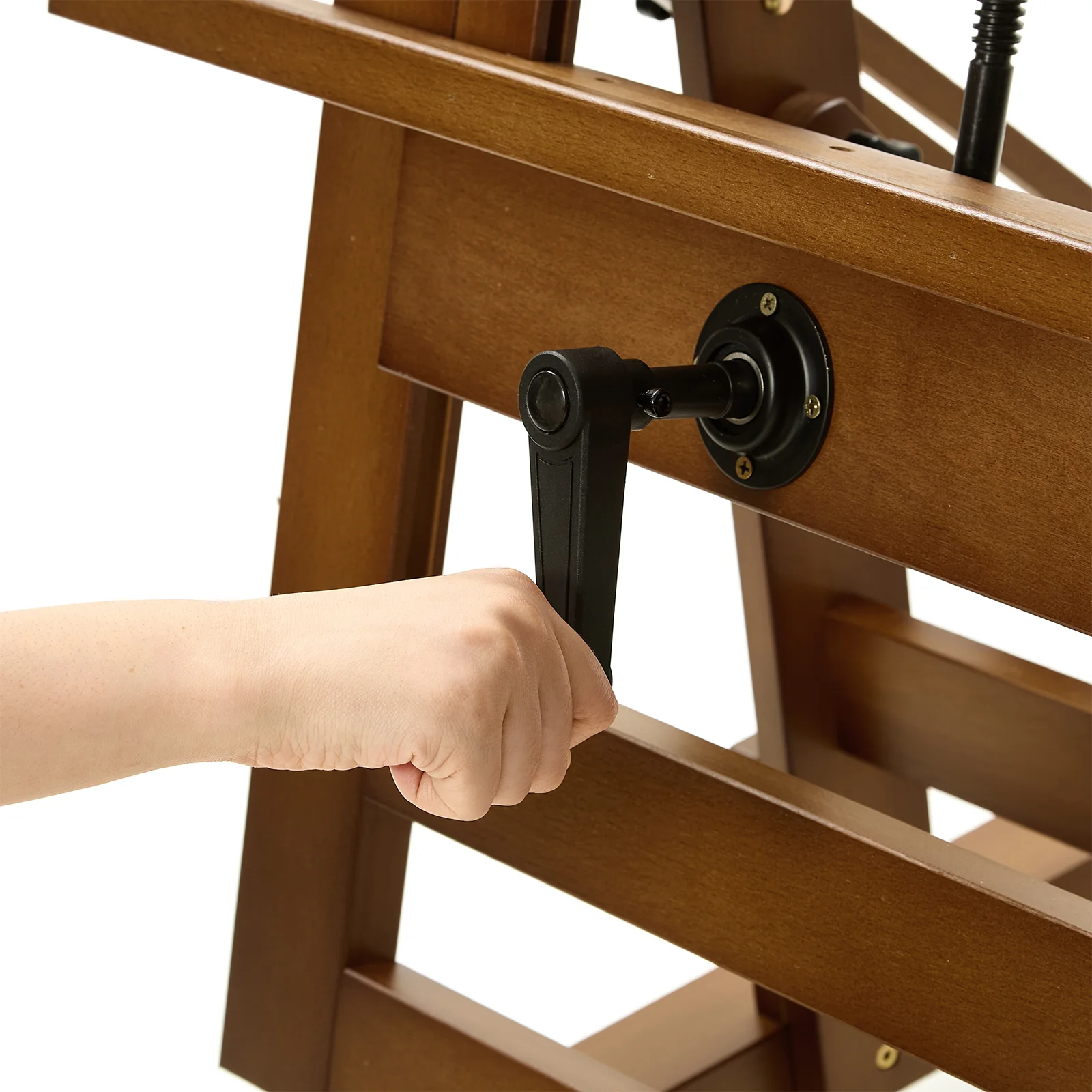 MEEDEN Deluxe Studio Large Rocker Crank Heavy Duty Artist Easel-DHJ-12, Walnut - Image 5