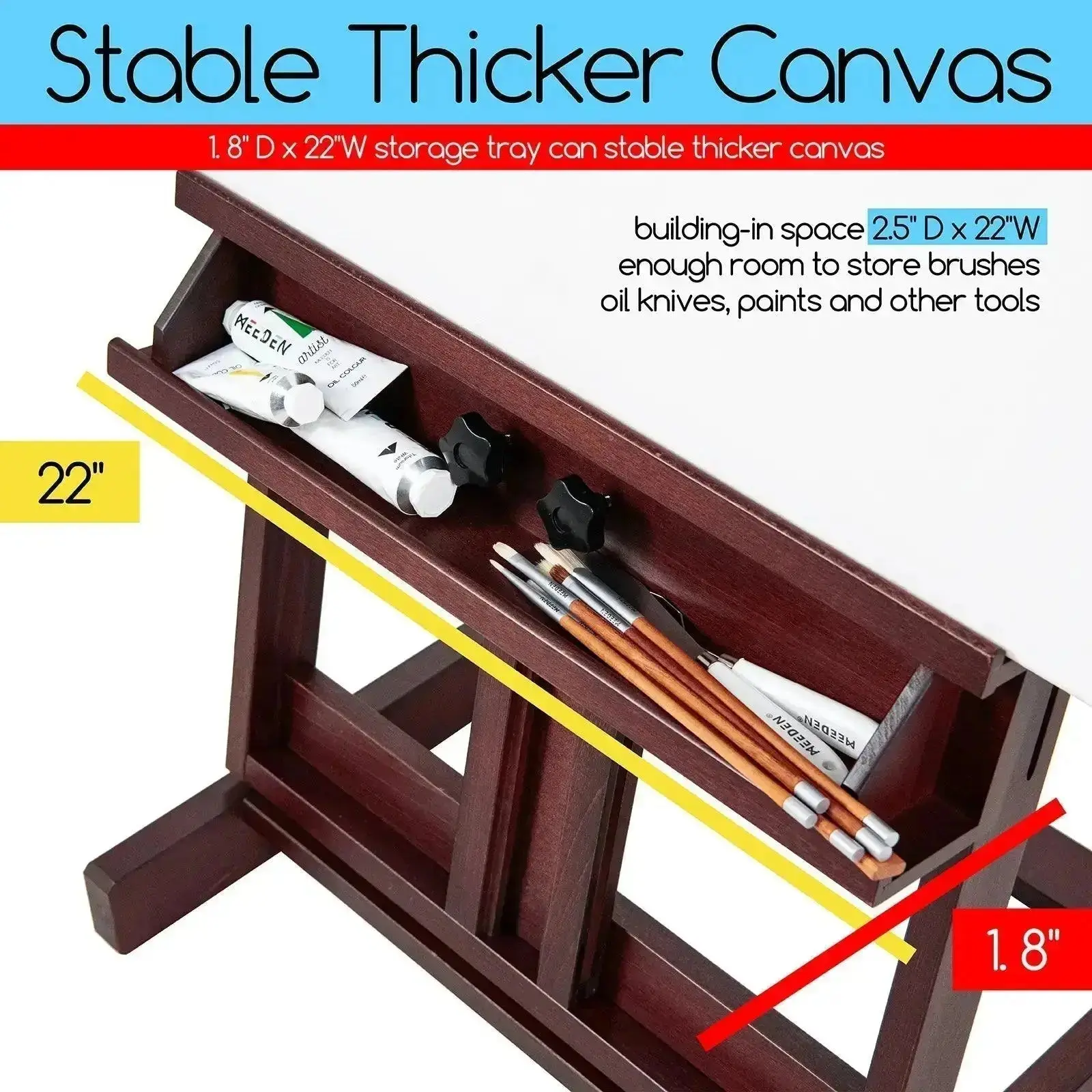 MEEDEN Classic Heavy Duty H-Frame Artist Easel-Dark Walnut-DW01 - Image 6