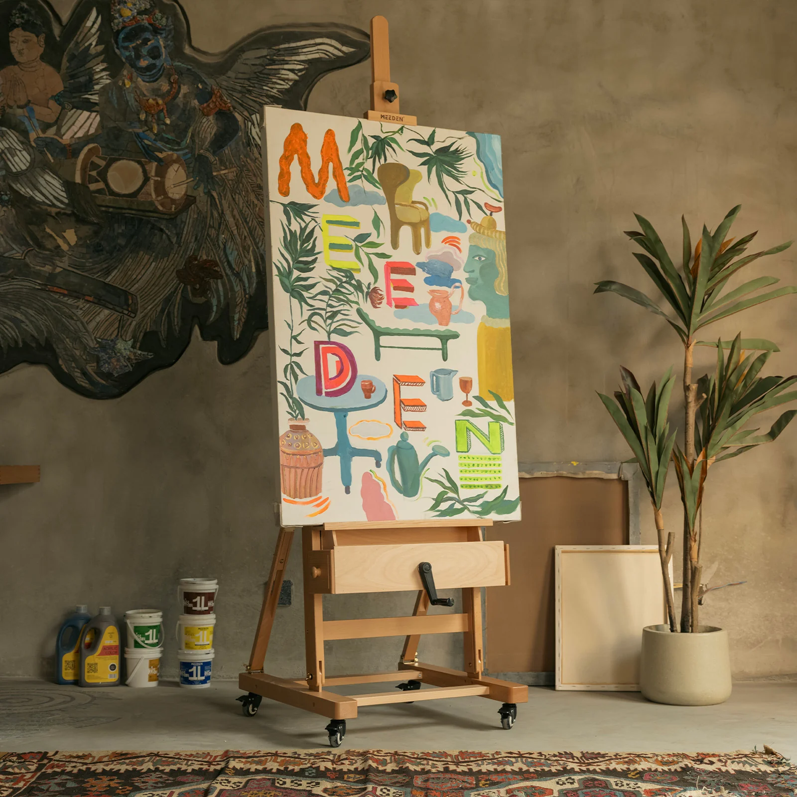 MEEDEN Deluxe Crank Adjusting Master Artist Easel Stand- W15S - Image 3