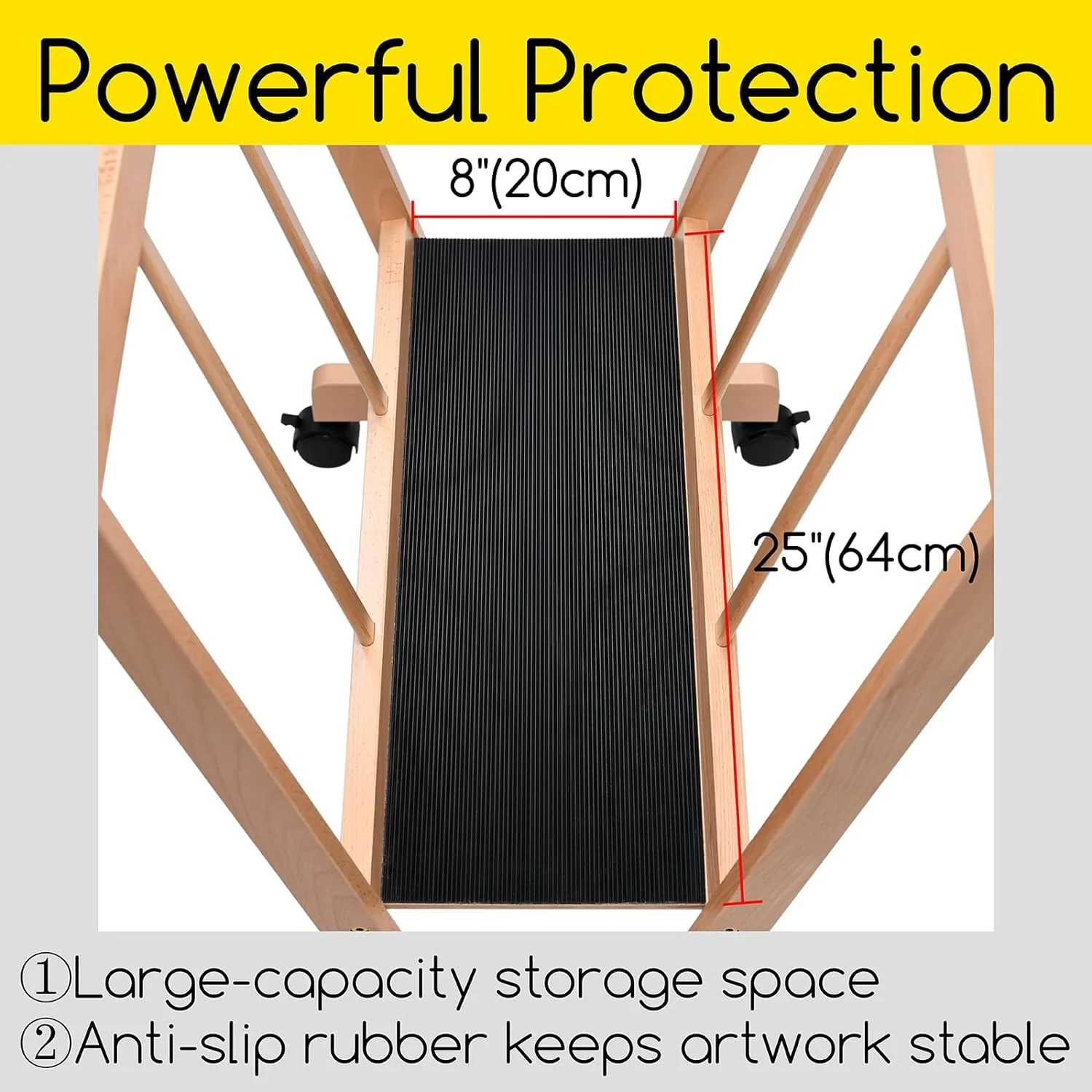 MEEDEN Wooden Large Print Rack with Castors-Natural - Image 7