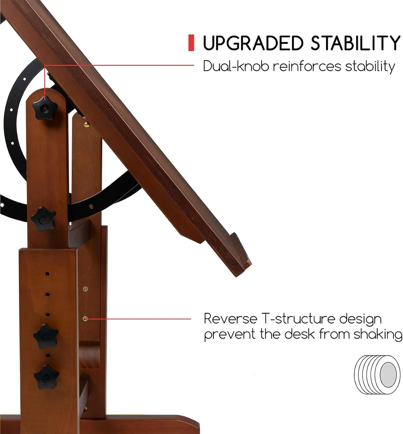 MEEDEN Extra Large Wooden Drafting Table, Light Walnut-XSZ-6008 - Image 11
