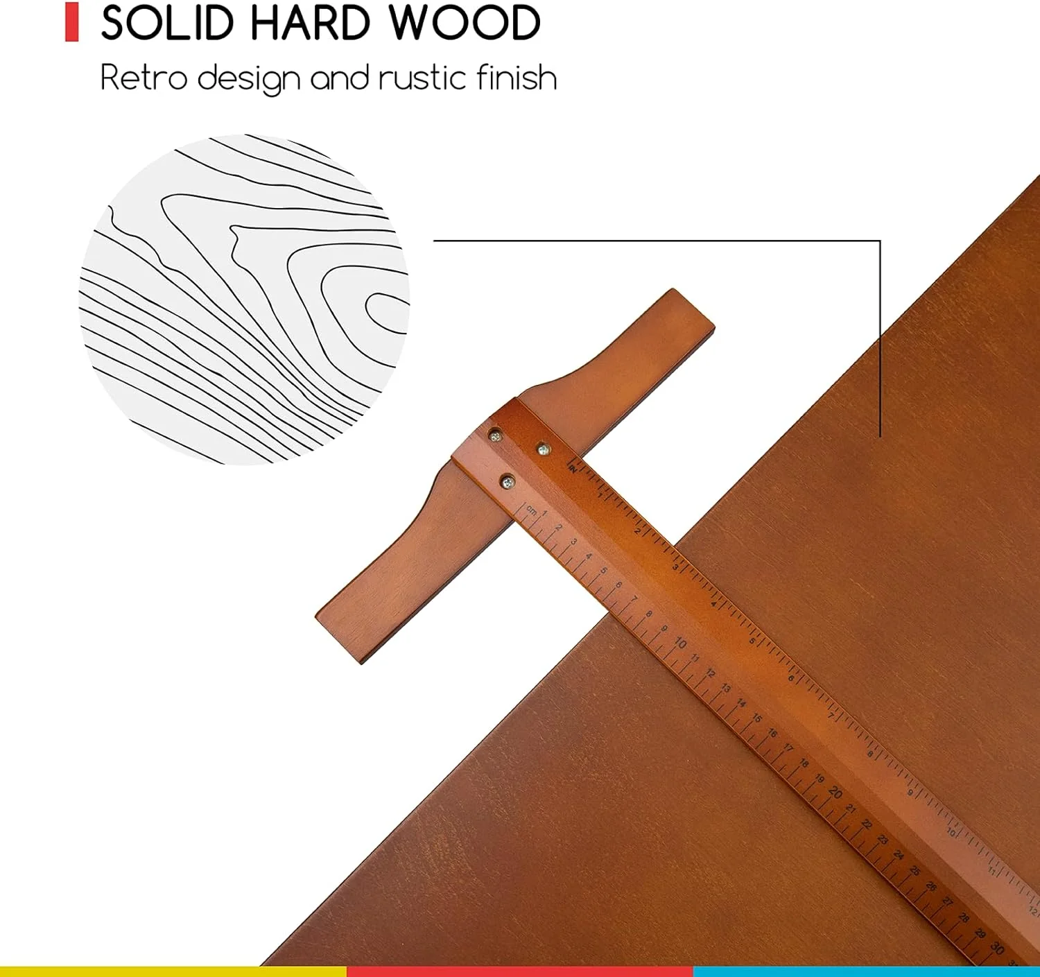 MEEDEN Extra Large Wooden Drafting Table, Light Walnut-XSZ-6008 - Image 12
