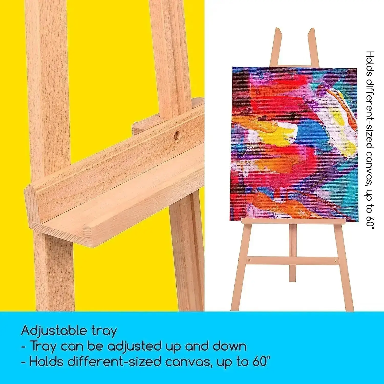 MEEDEN Large Adjustable Artist Wooden Easel-54.7‘’ Height-W08/ES-6016 - Image 5