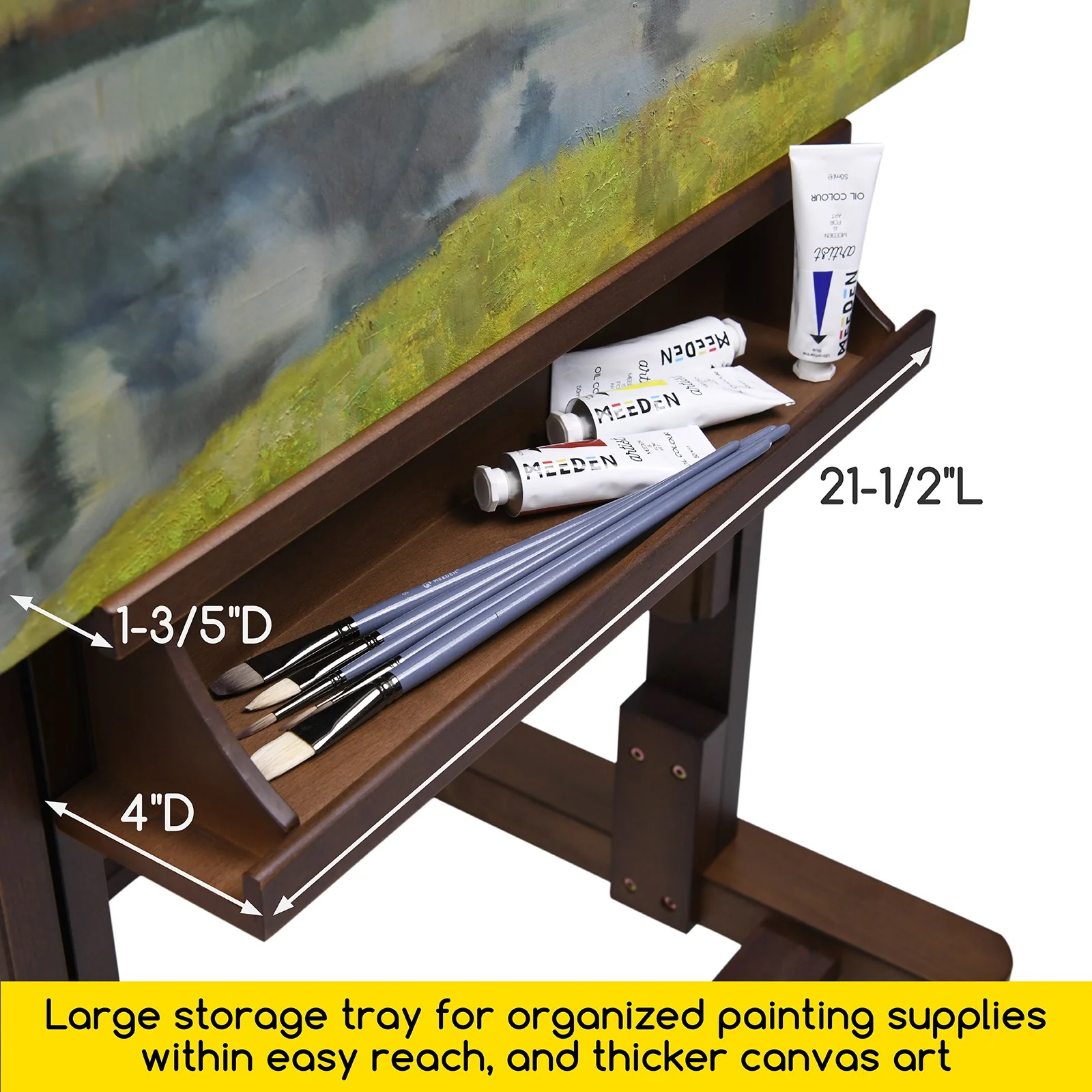 MEEDEN Extra Large Heavy Duty Artist Easel Stand-Walnut- W11 - Image 6