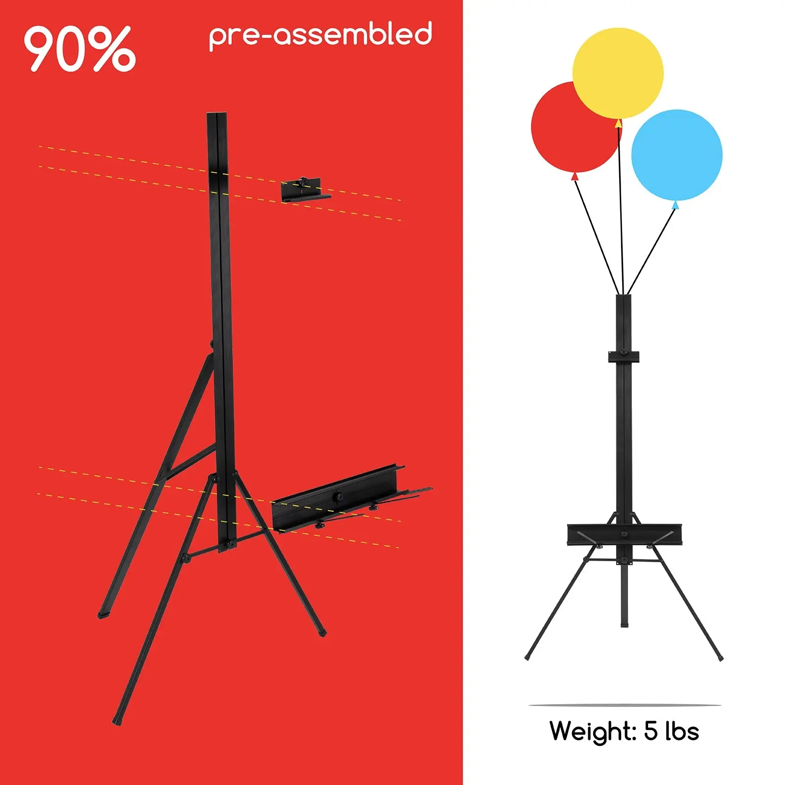 MEEDEN Large Studio Single Mast Metal Easel-ES-6026 - Image 5