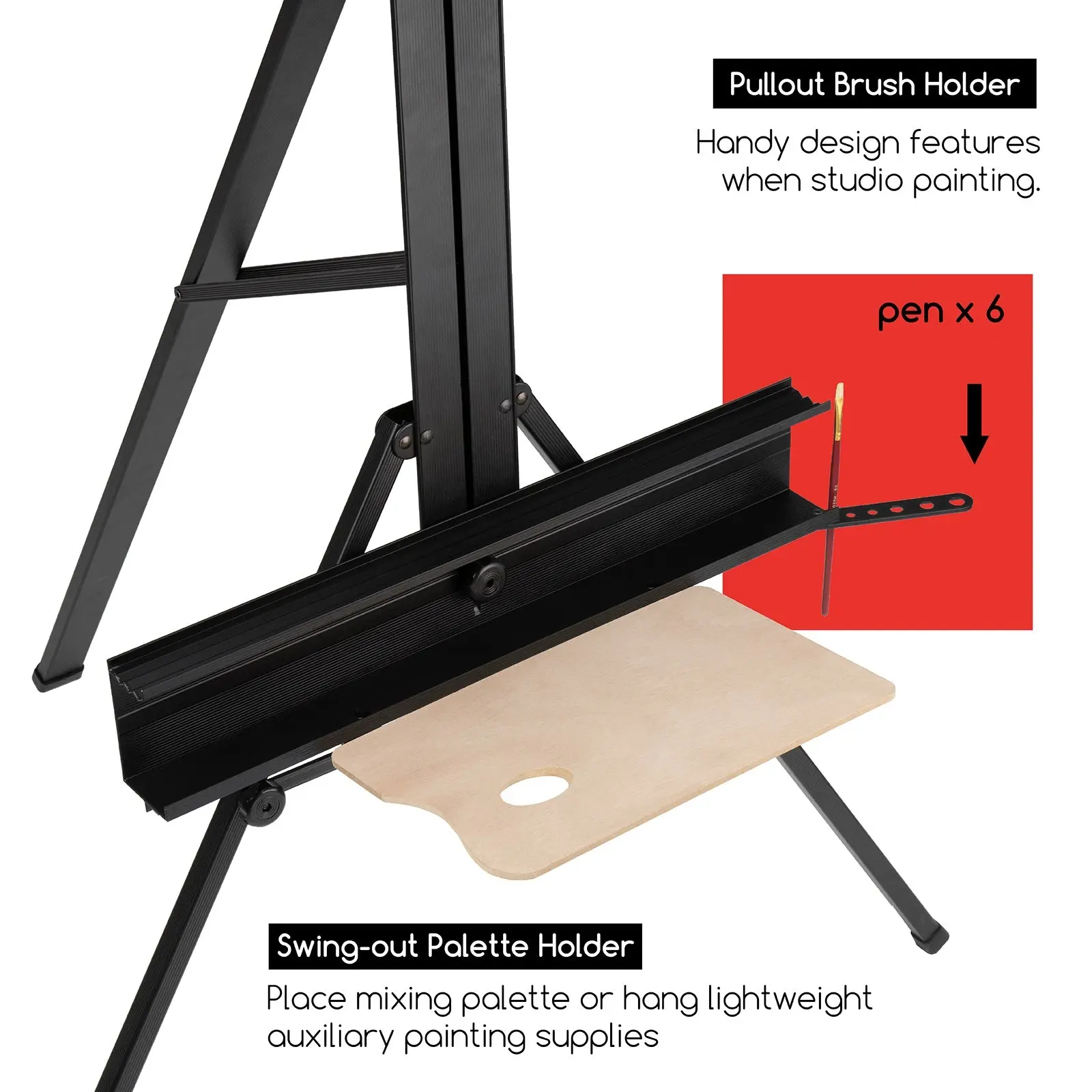 MEEDEN Large Studio Single Mast Metal Easel-ES-6026 - Image 6