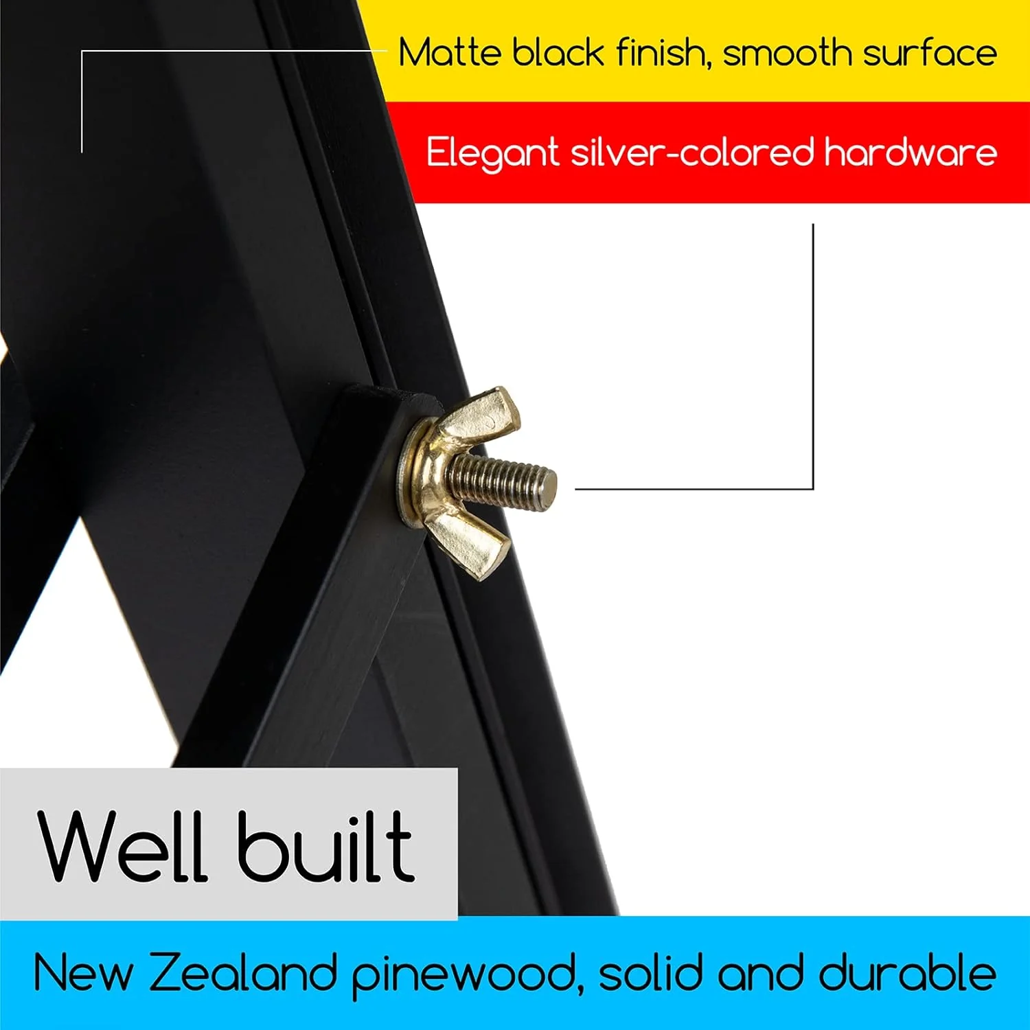 MEEDEN Pinewood A-Frame Painting Easel Stand-Black-W01D - Image 7