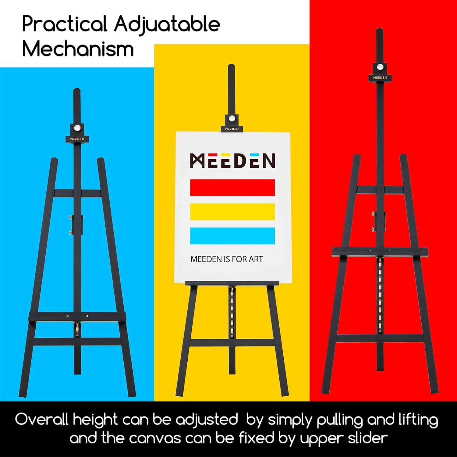 MEEDEN Pinewood A-Frame Painting Easel Stand-Black-W01D - Image 8