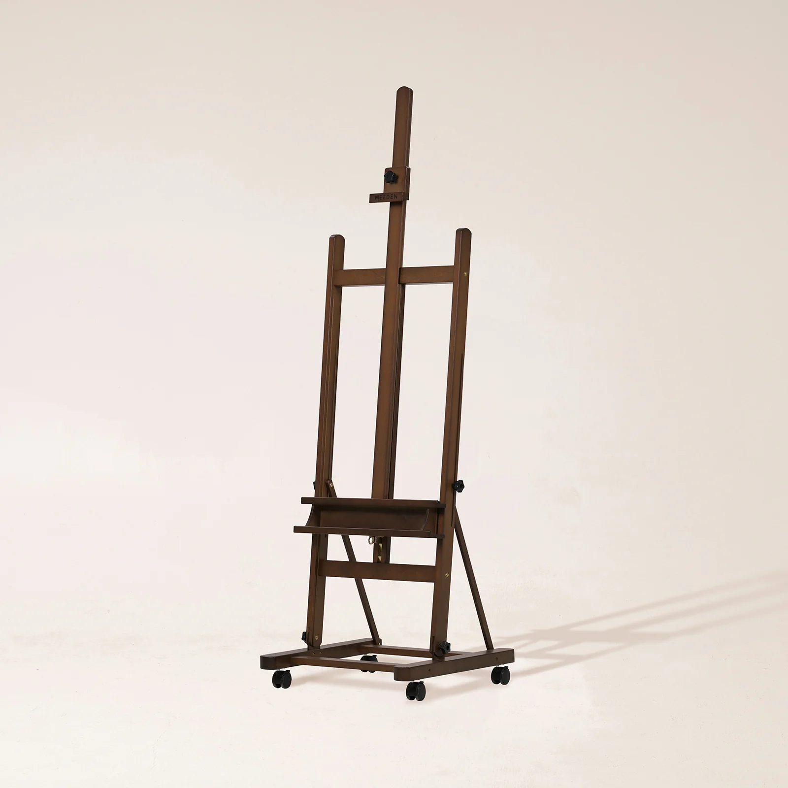 MEEDEN H-Frame Artist Easel with Storage Tray-Walnut-W02