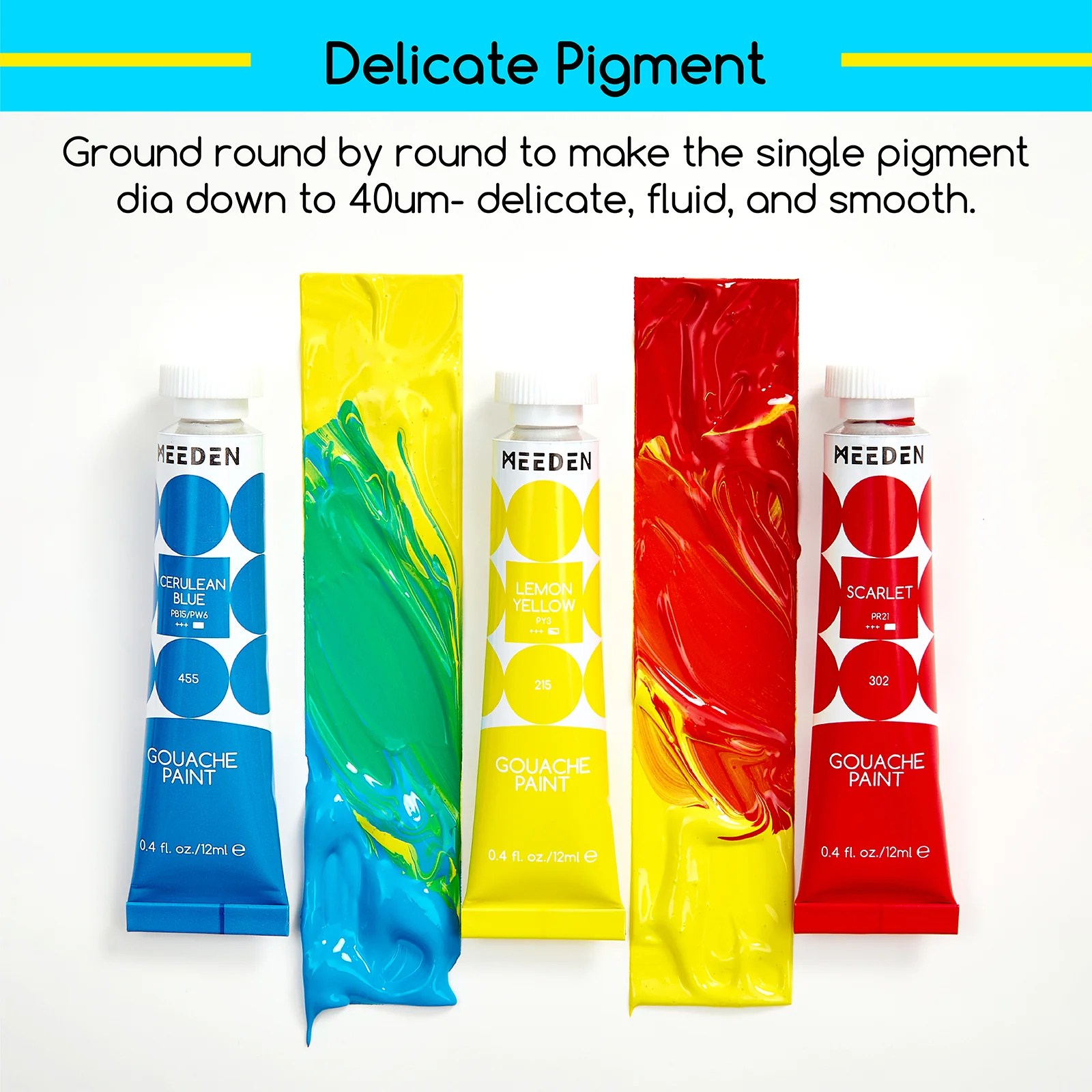 MEEDEN Gouache Paint Set, 12 Tubes, 12 ml / 0.4oz - Image 5