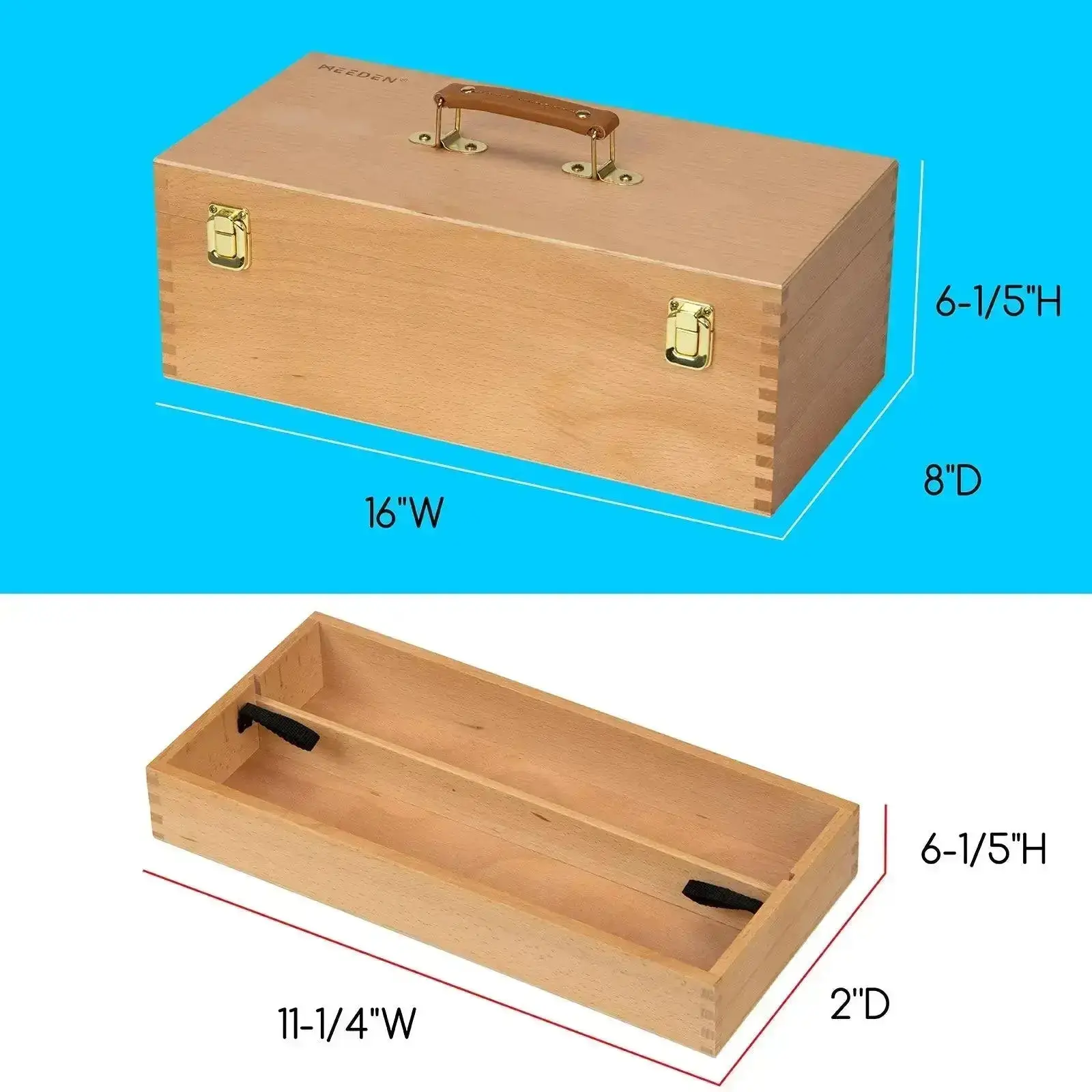 MEEDEN Large Multi-Function Solid Beech Storage Box - Image 2