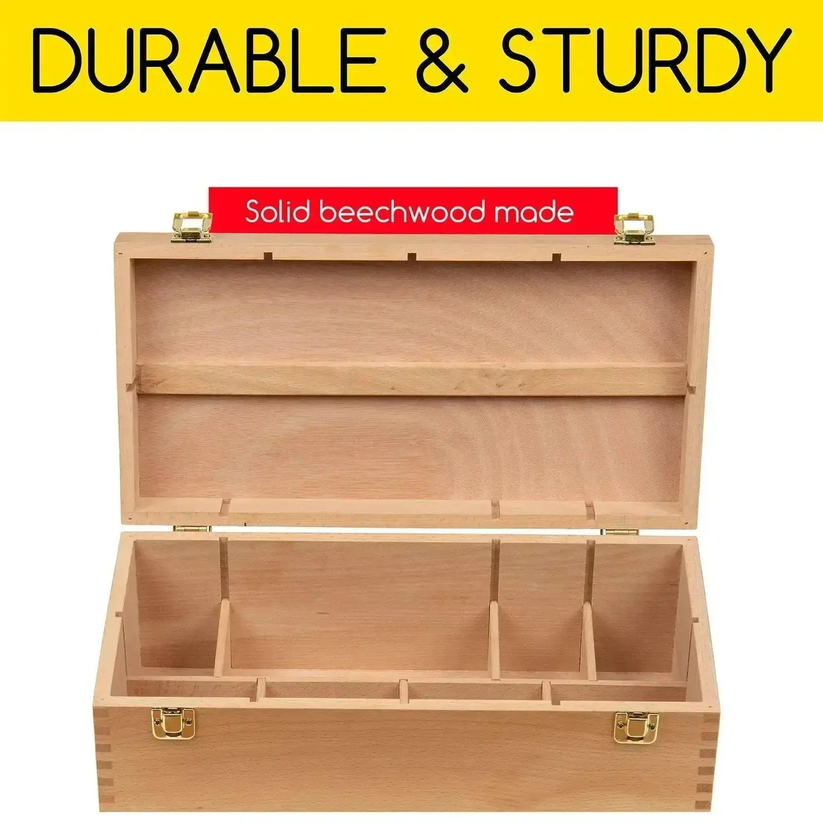 MEEDEN Large Multi-Function Solid Beech Storage Box - Image 3