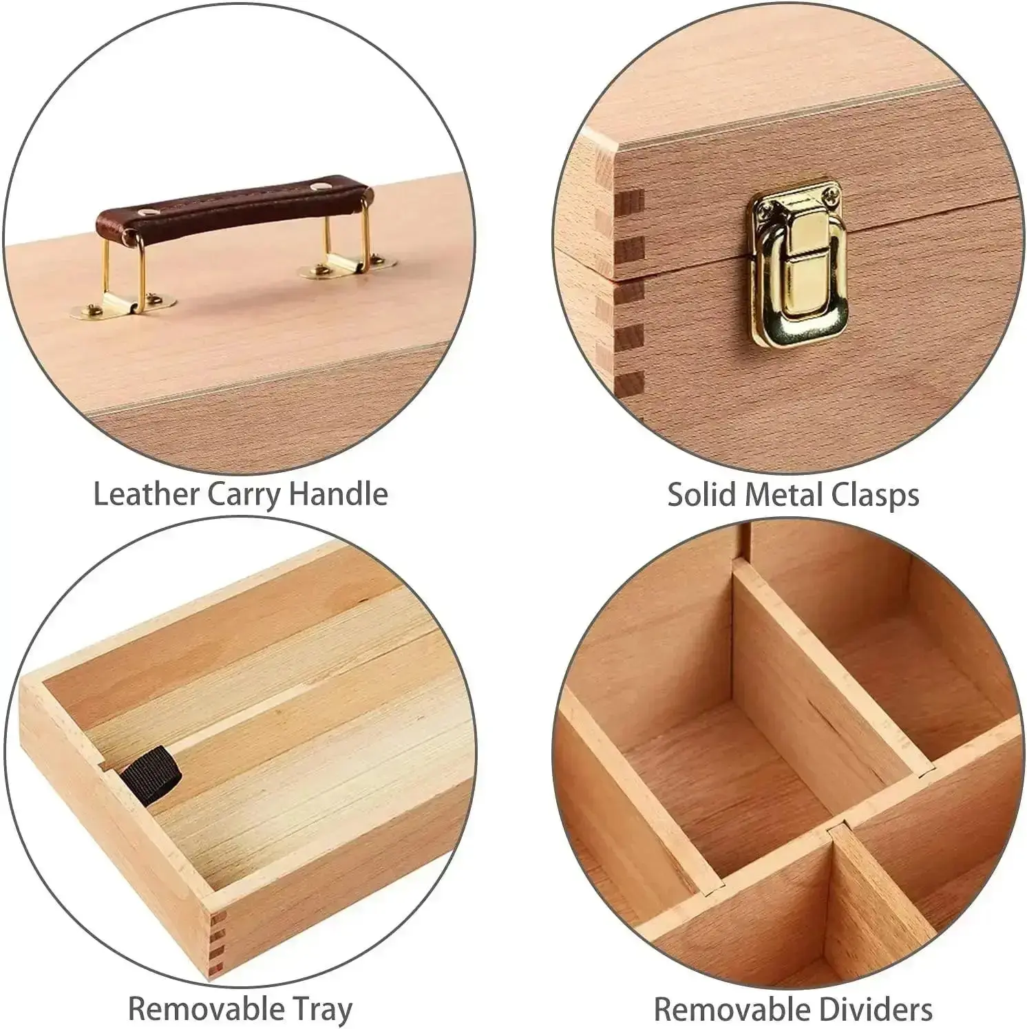 MEEDEN Large Multi-Function Solid Beech Storage Box - Image 6