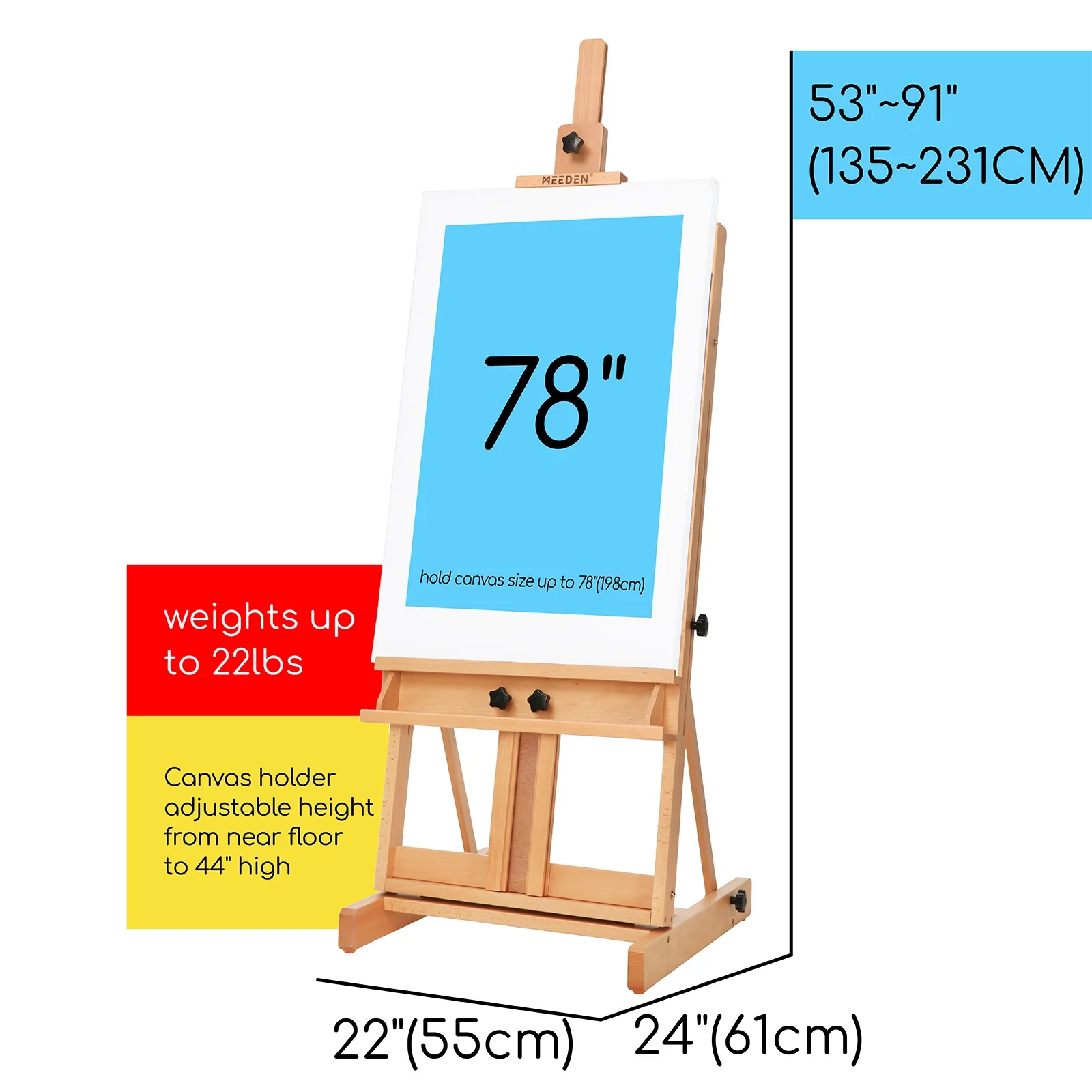 MEEDEN Classic Heavy Duty H-Frame Artist Easel-DW01 - Image 3