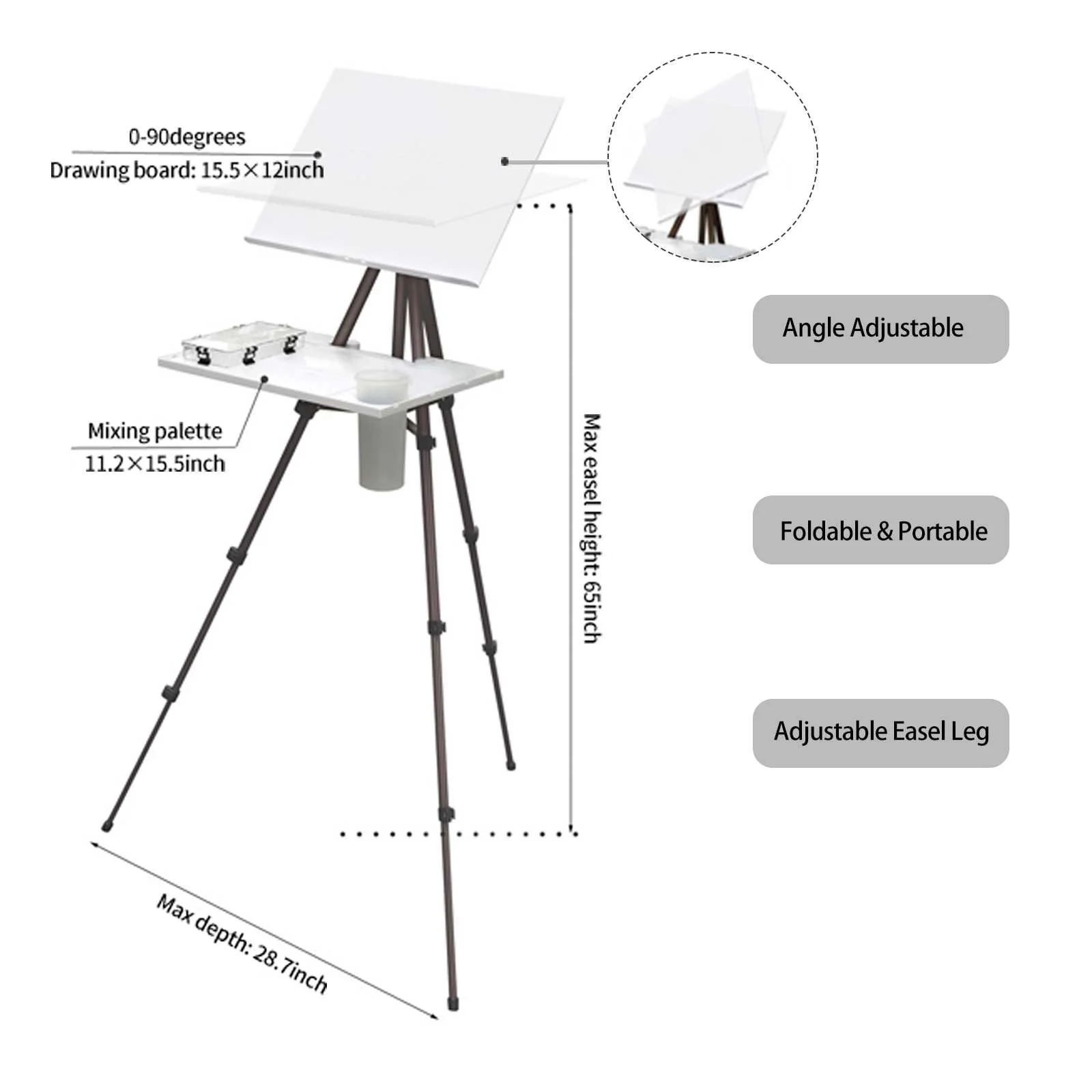 MEEDEN Artist Metal Watercolor Plein Air Easel Stand-MDBSCHJ - Image 3
