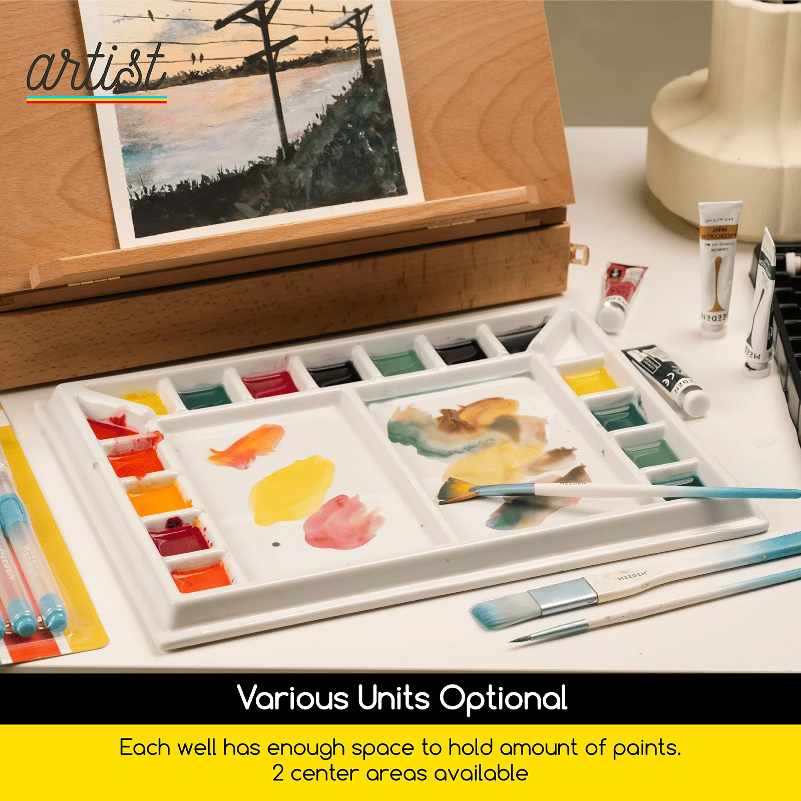 MEEDEN Studio Porcelain Watercolor Paint Palette - Image 4