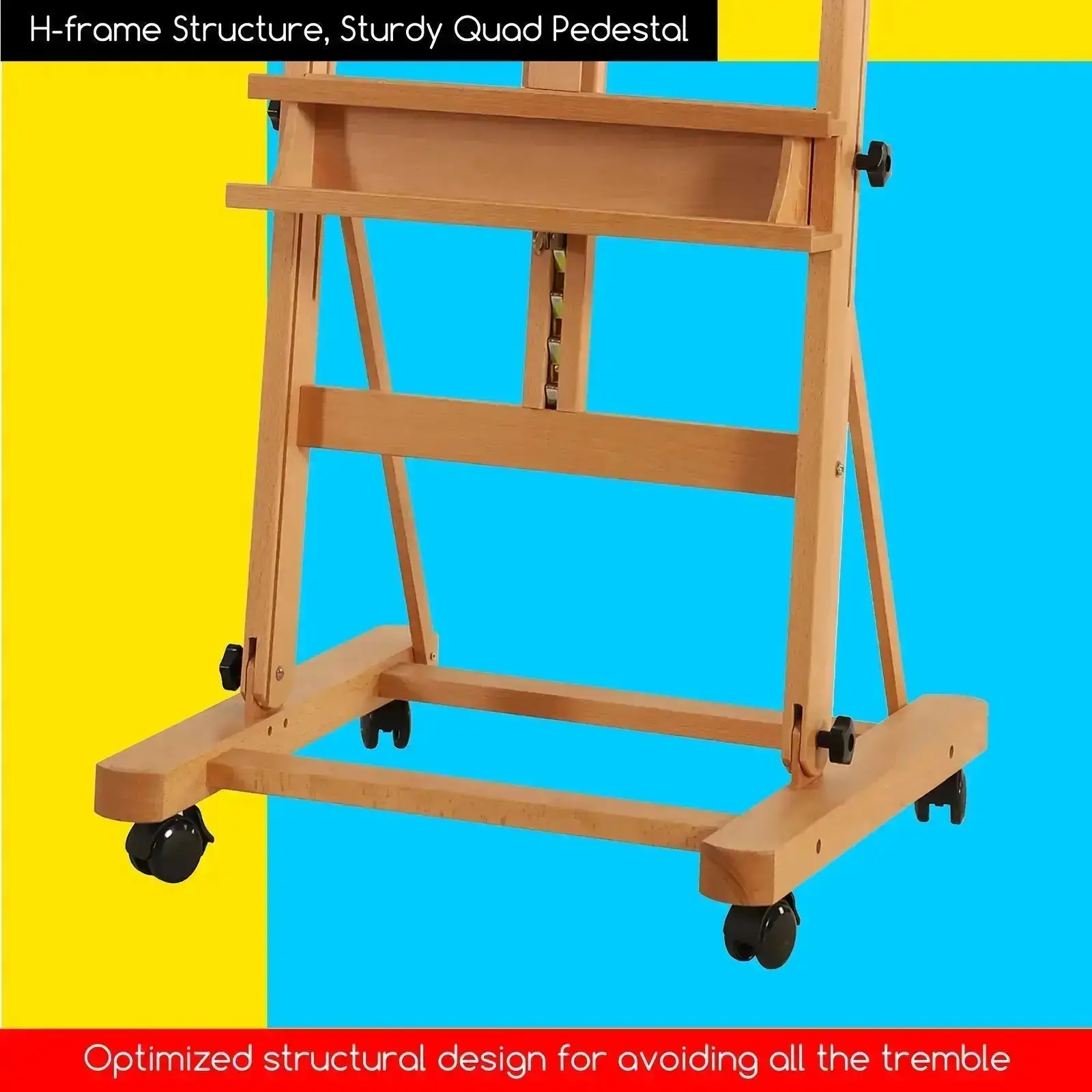 MEEDEN Large H-Frame Artist Easel with Large Tray-W02D - Image 5