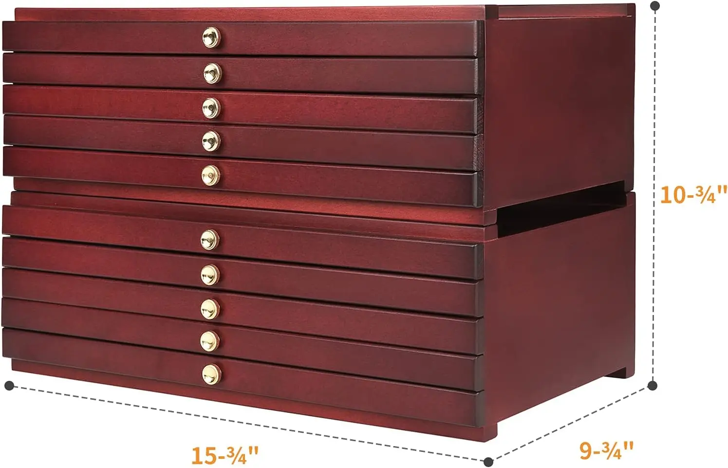 MEEDEN 10-Drawer Art Supply Storage Box, Dark Walnut - Image 3