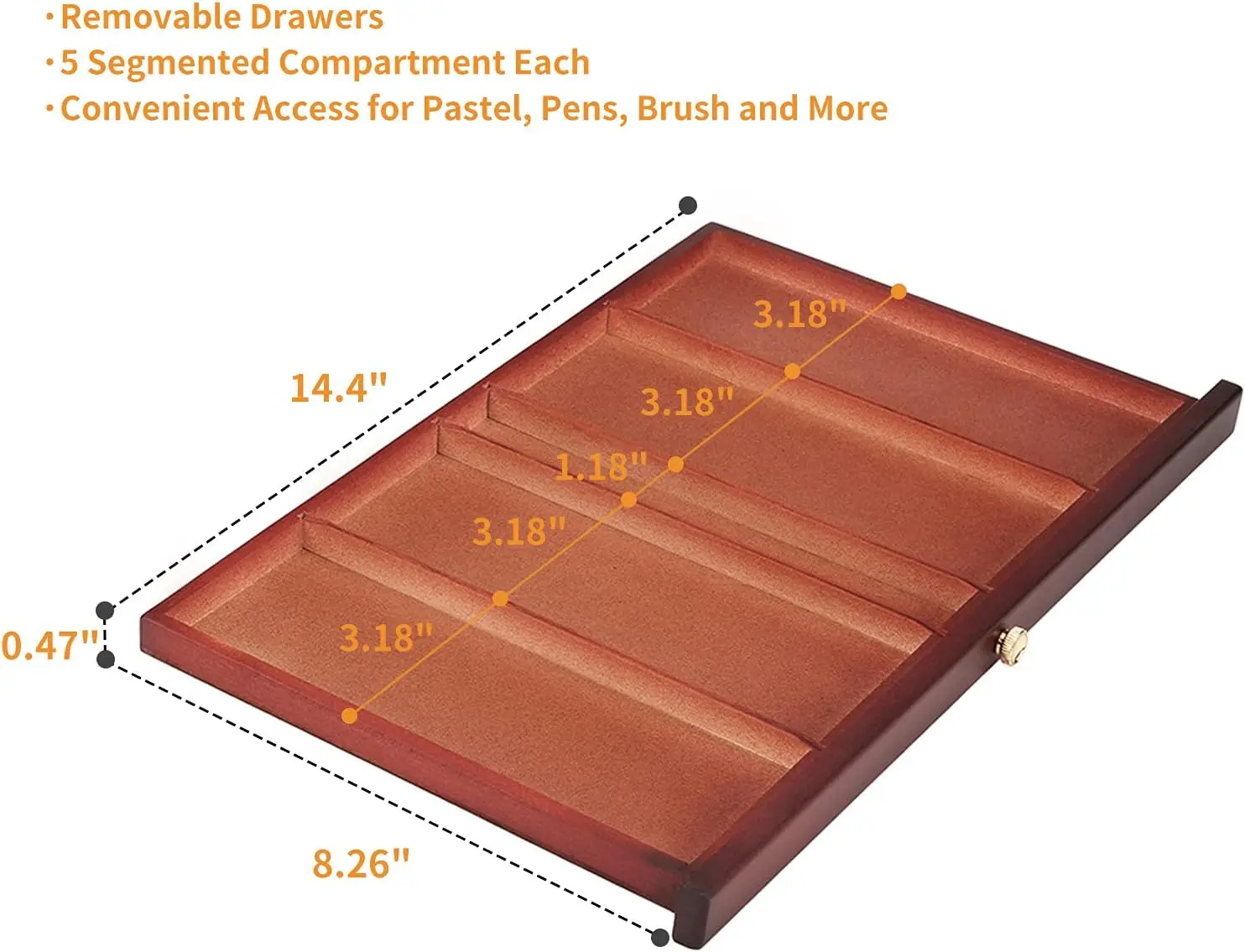 MEEDEN 10-Drawer Art Supply Storage Box, Dark Walnut - Image 4