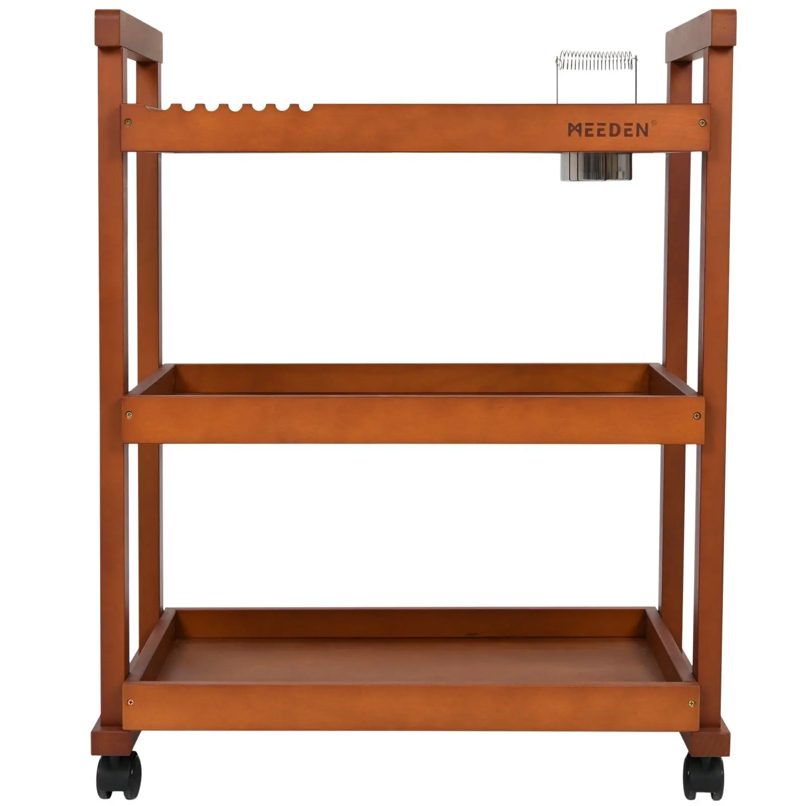 MEEDEN 3-Tier Storage Art Cart/Trolley, Light Walnut-W13 - Image 6
