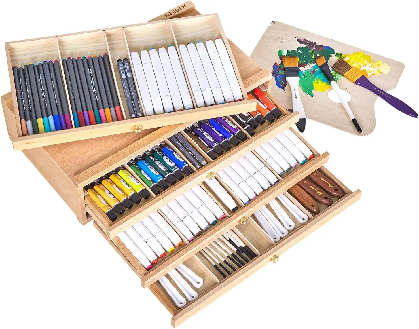 MEEDEN 4-Drawer Art Supply Storage Box, Natural - Image 7