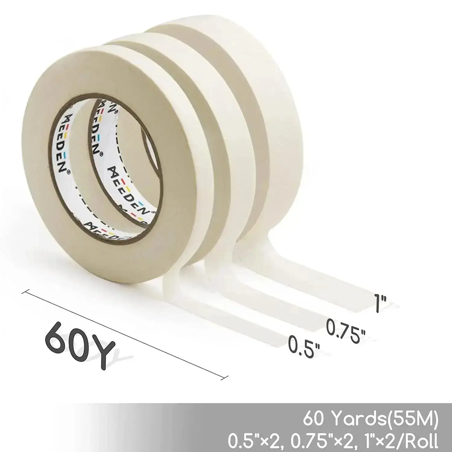 MEEDEN 6 Pack Artist Tape 0.5",0.75",1.0" with Total 1082.7FT (330m) - Image 2