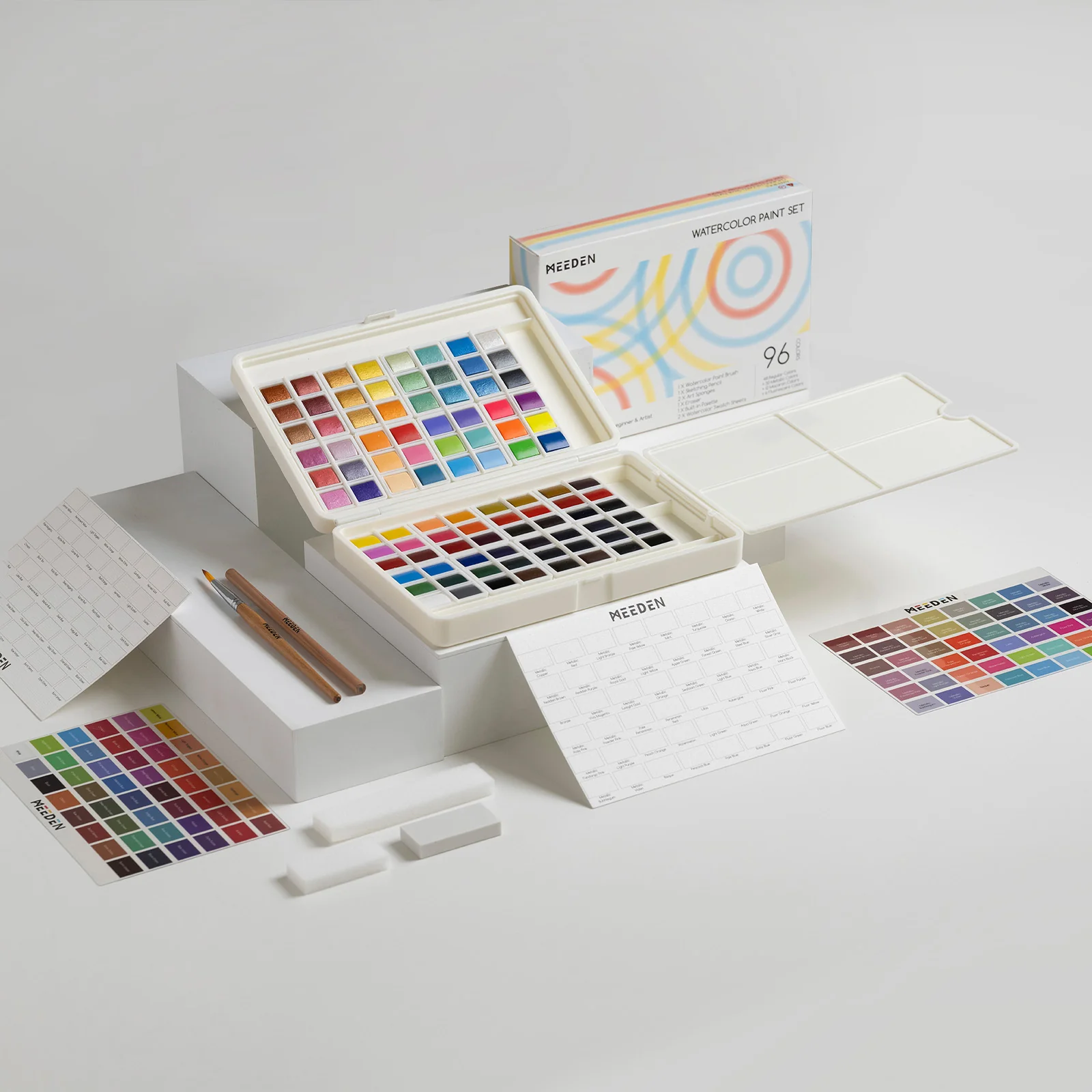 MEEDEN Solid Watercolor and Professional Brushes Set - Image 5