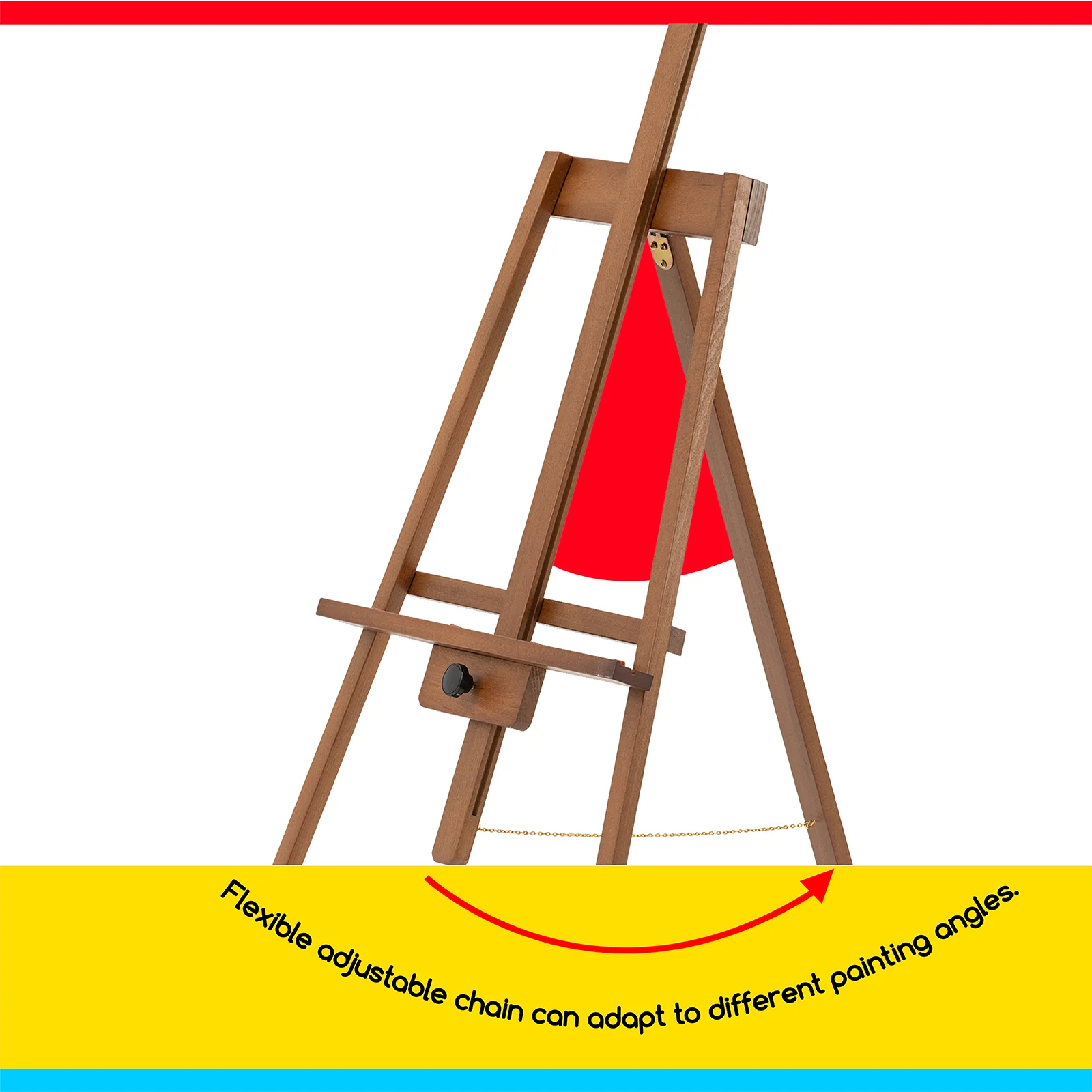 MEEDEN A-Frame Tripod Wooden Easel Stand-Walnut-W09 - Image 5