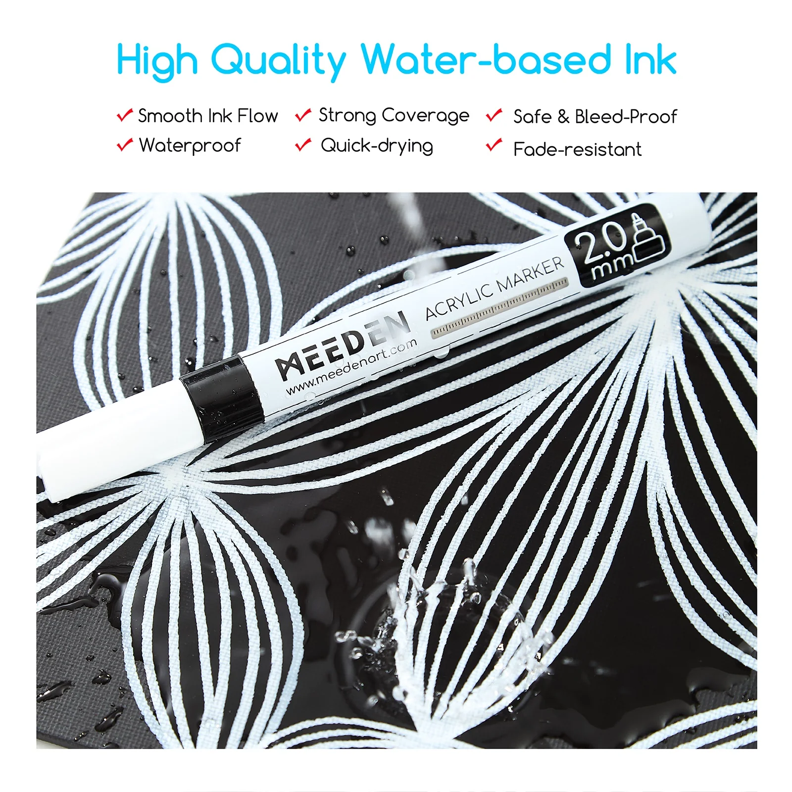 MEEDEN Acrylic Paint Markers, Black & White Colors - Image 4