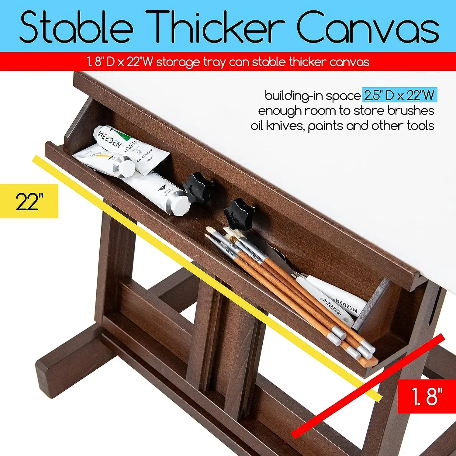 MEEDEN Classic Heavy Duty H-Frame Artist Easel-Walnut-DW01 - Image 6
