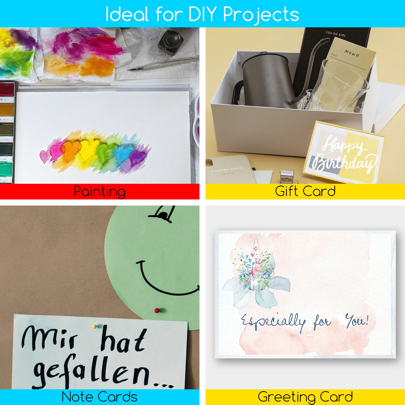 MEEDEN Cold Press Watercolor Paper Pad , 4×3", 5×10 Sheets - Image 4